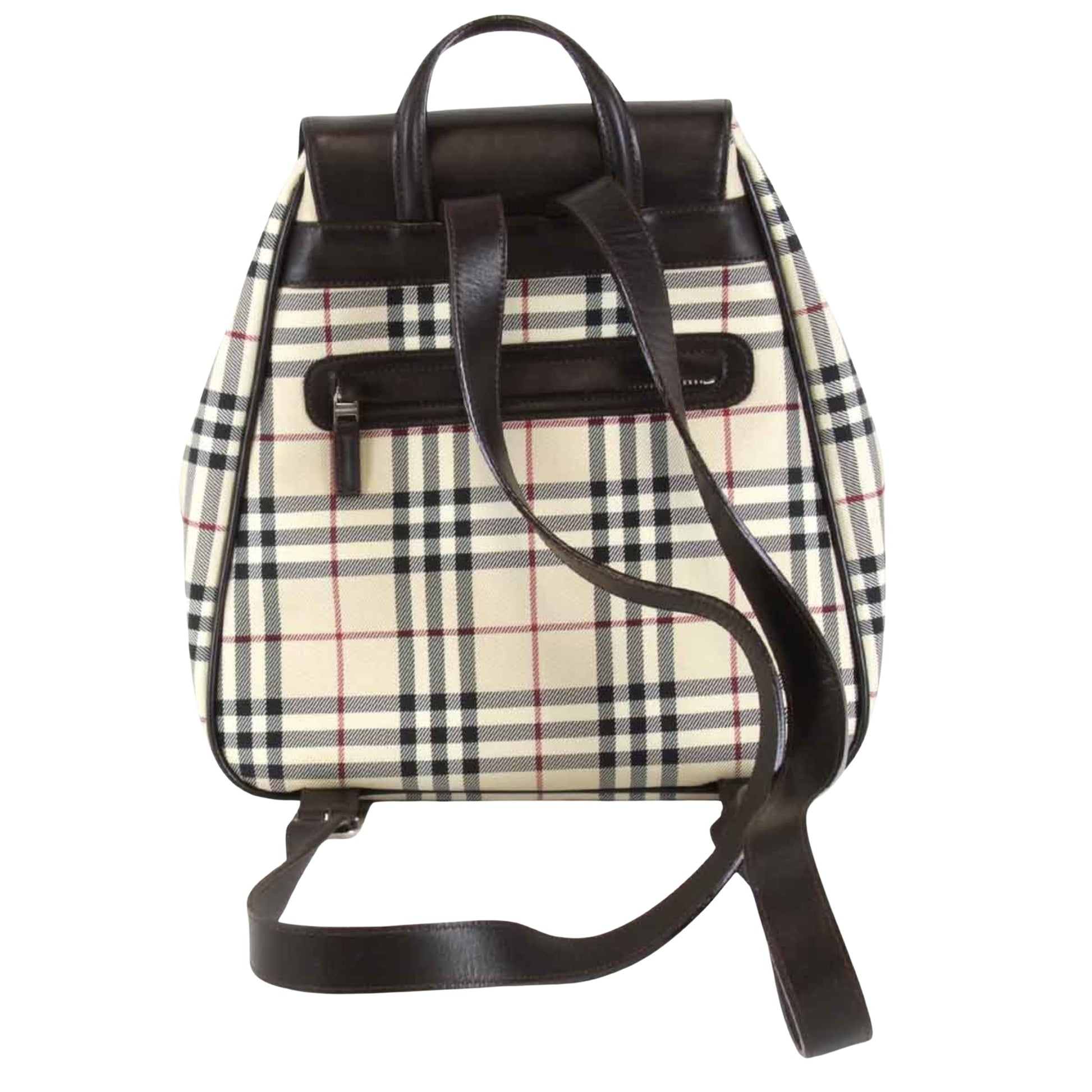 Burberry Nova Check, Beige, Canvas, backpack