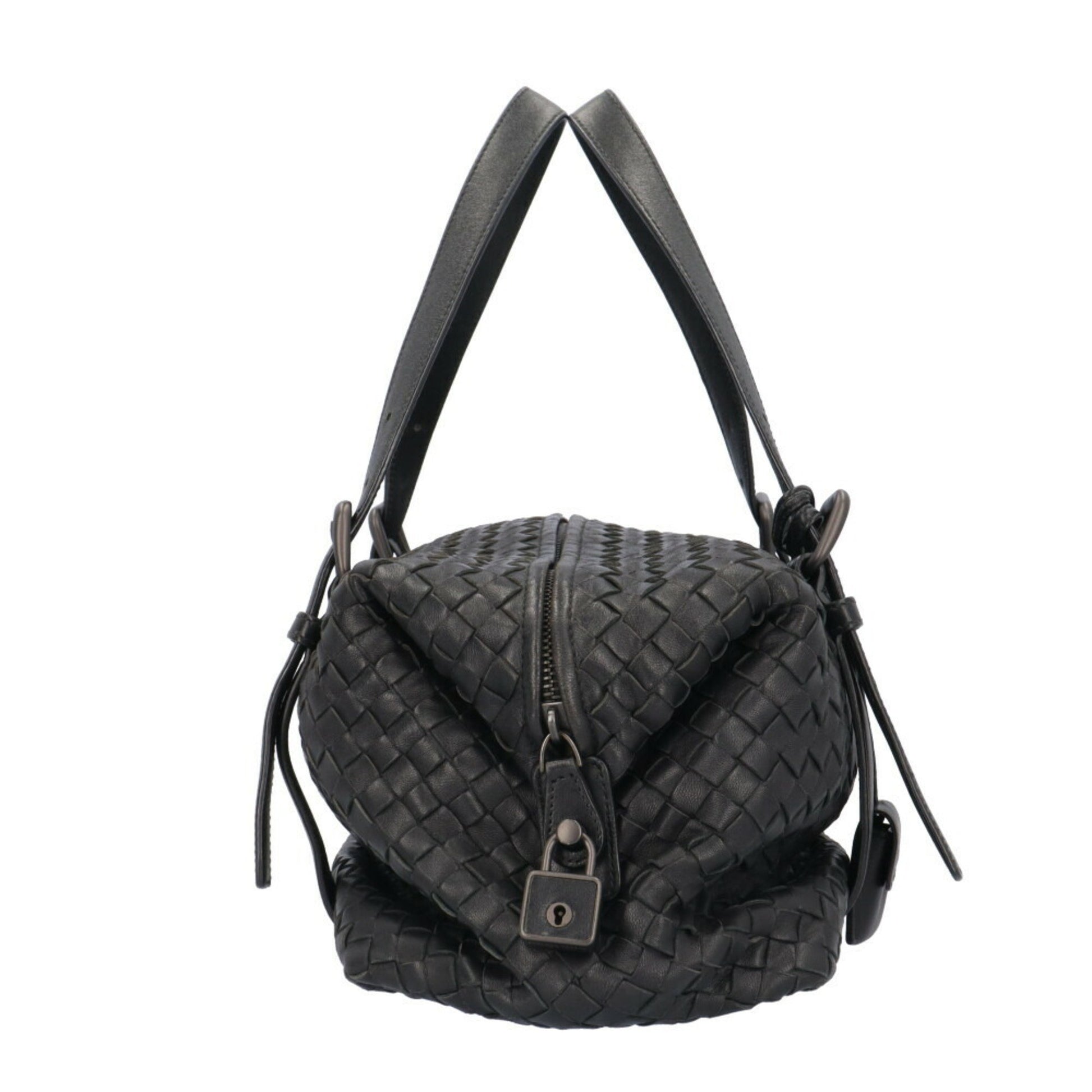 Bottega Veneta Intrecciato, Black, Leather, handbag