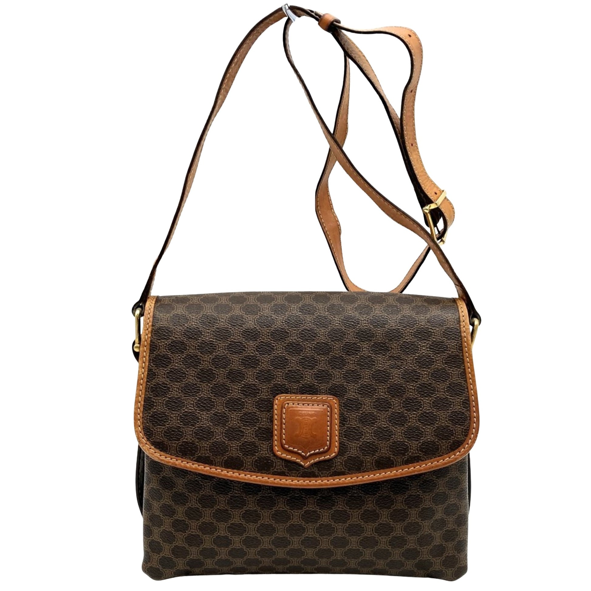 Céline, Brown, Canvas, shoulder