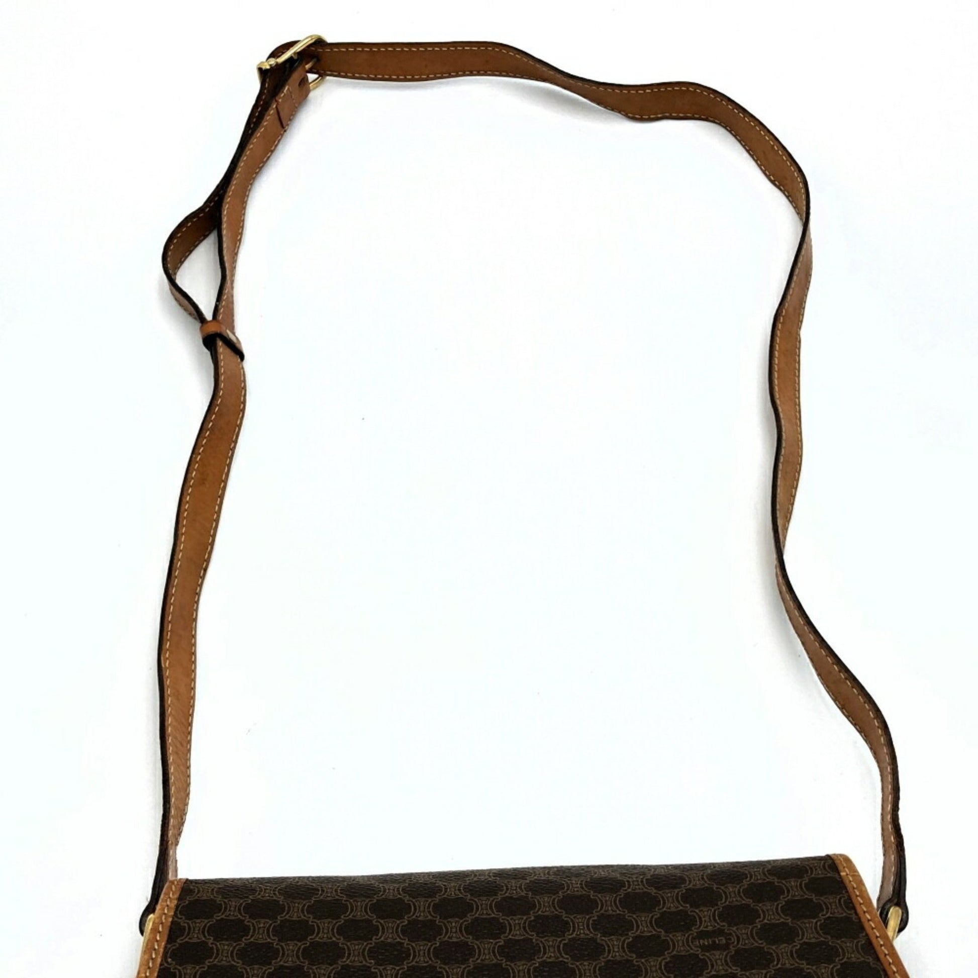 Céline, Brown, Canvas, shoulder