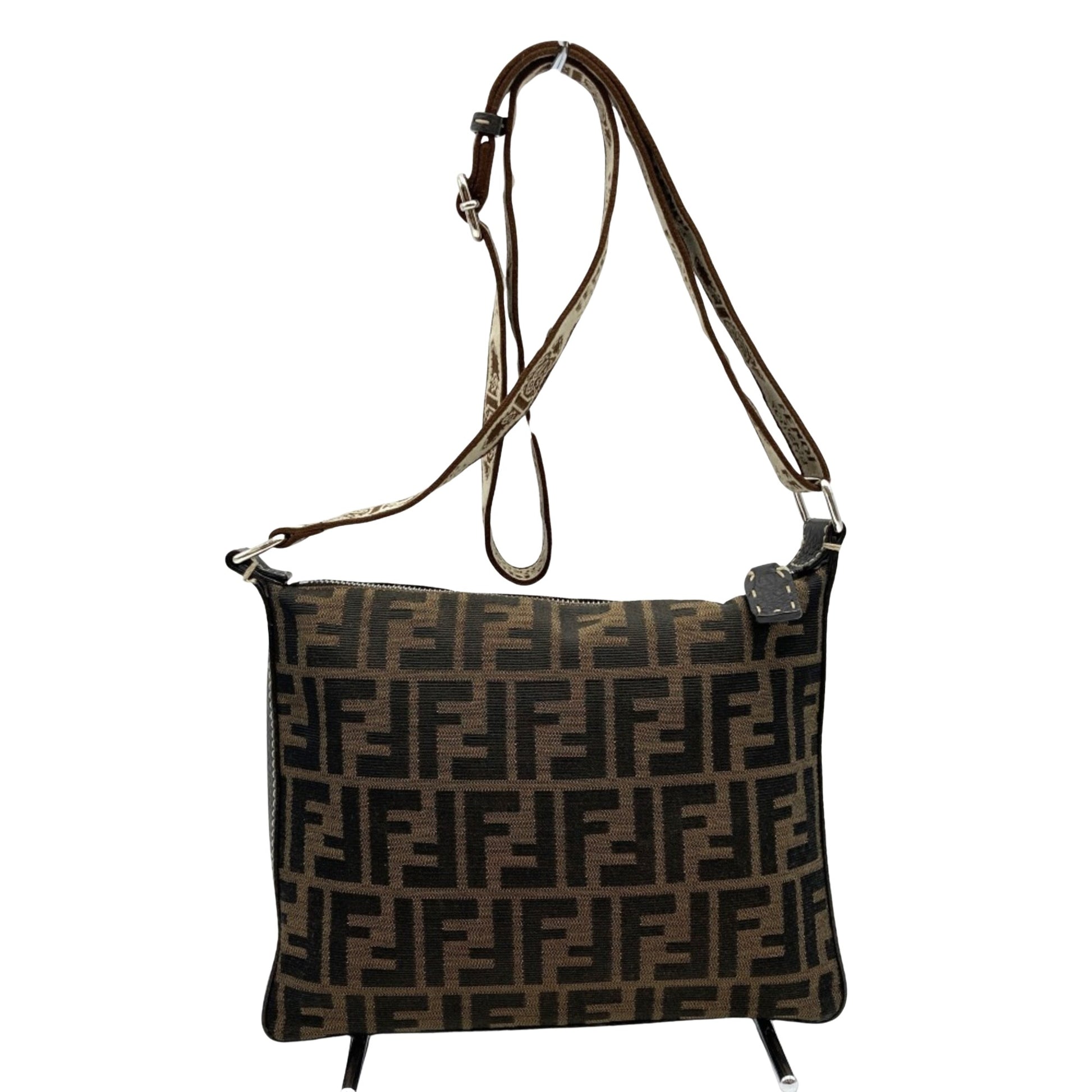 Fendi Selleria, Brown, Canvas, shoulder