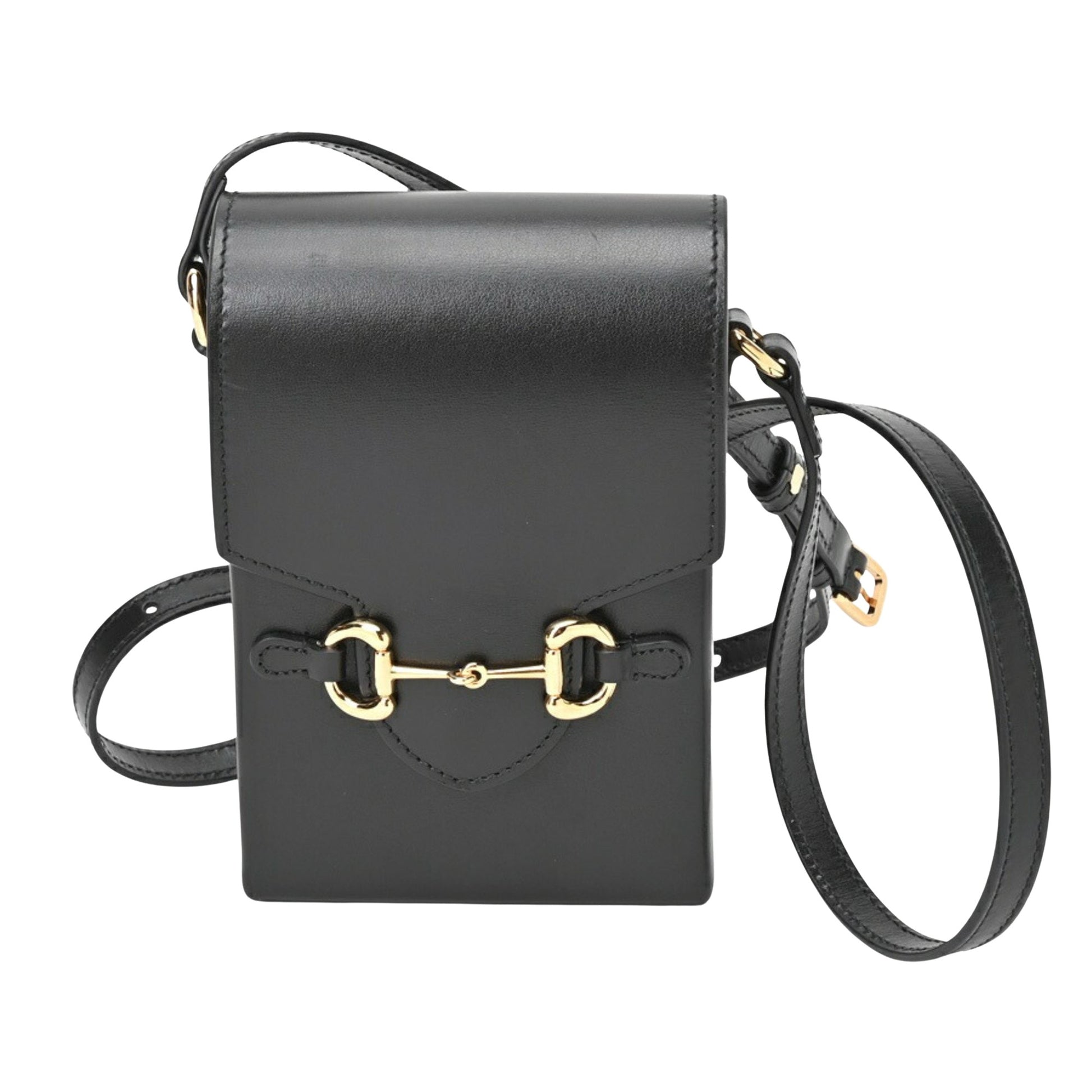 Gucci Horsebit, Black, Leather, shoulder