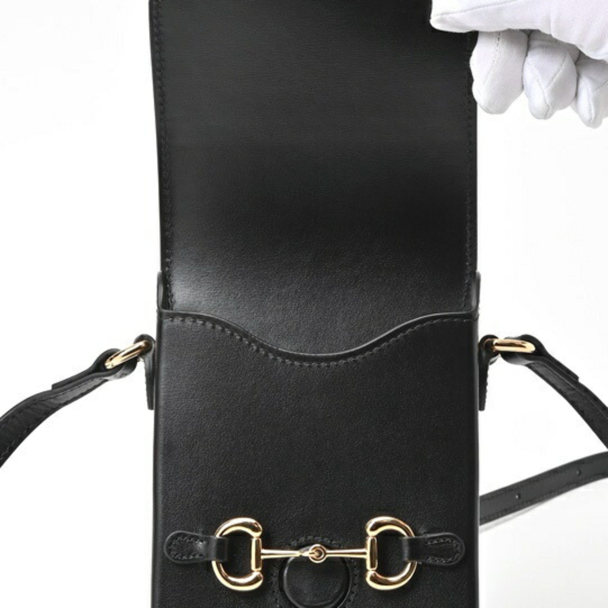 Gucci Horsebit, Black, Leather, shoulder