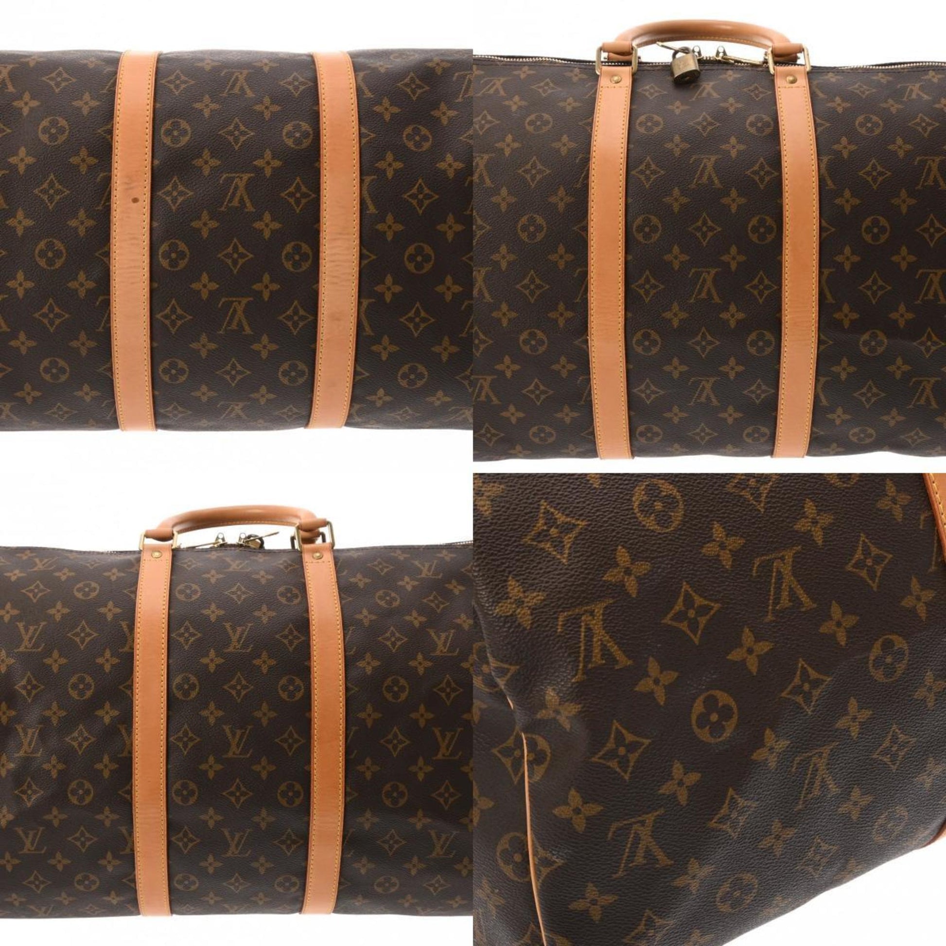 Louis Vuitton Keepall 55, Brown, Canvas, travel