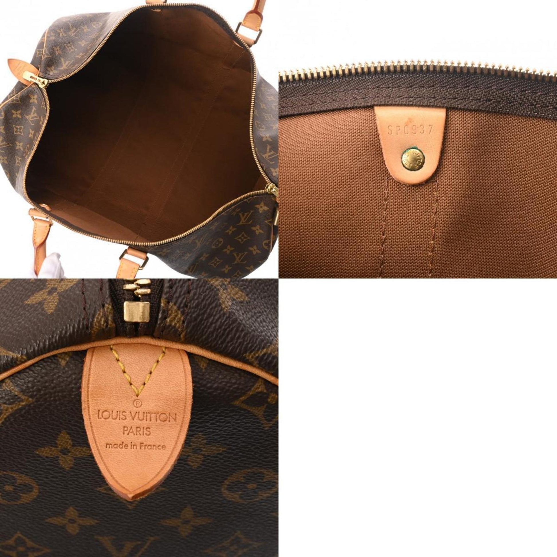 Louis Vuitton Keepall 55, Brown, Canvas, travel