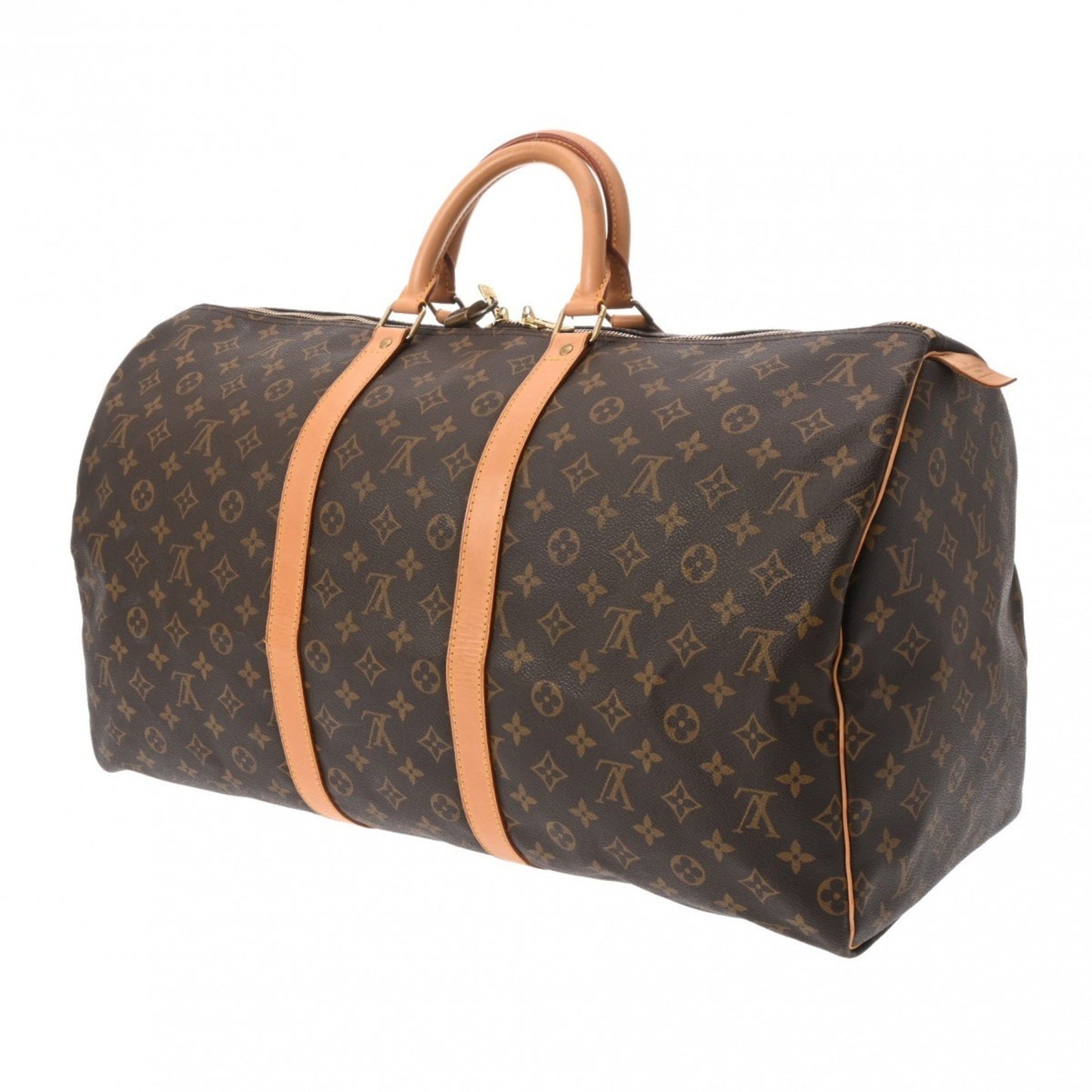 Louis Vuitton Keepall 55, Brown, Canvas, travel