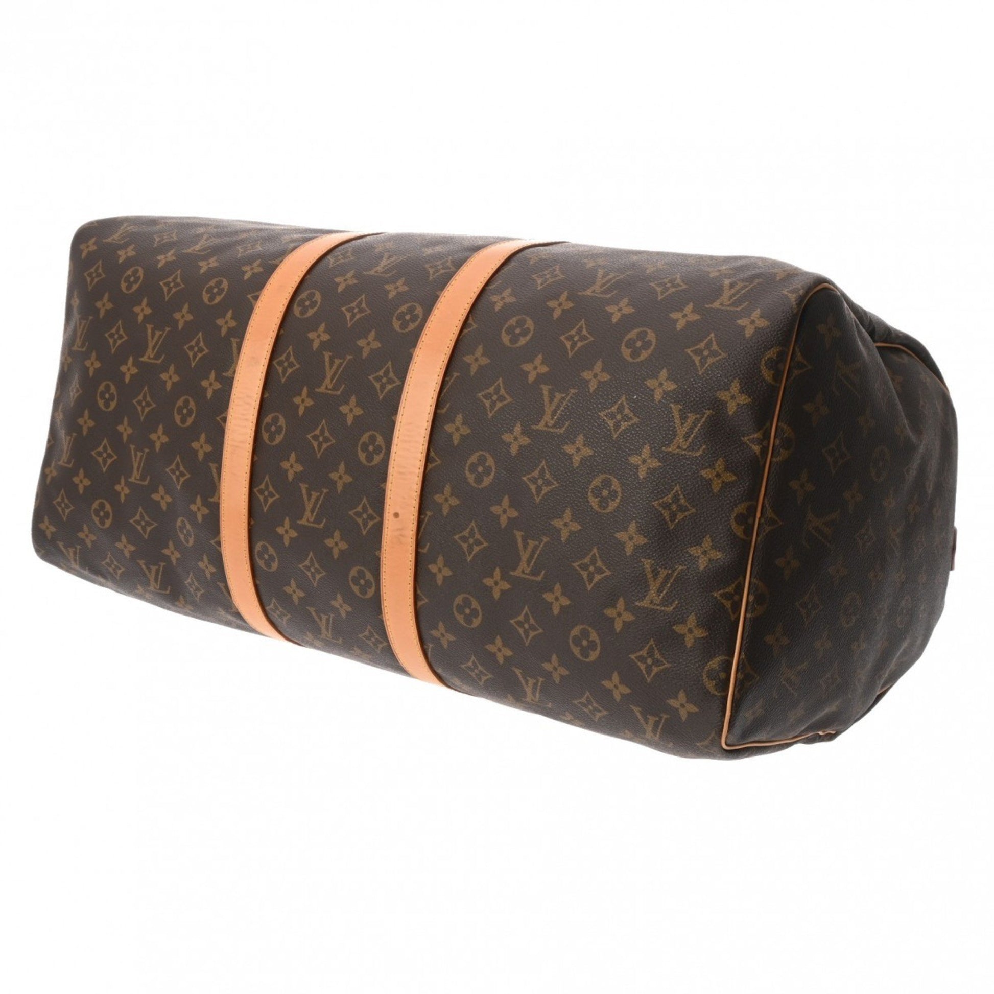 Louis Vuitton Keepall 55, Brown, Canvas, travel