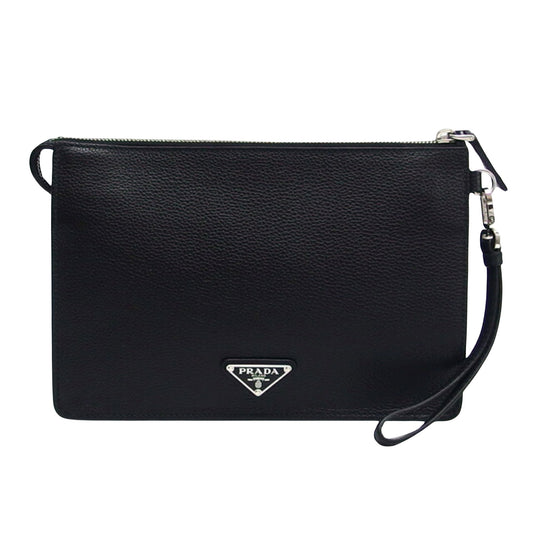 Prada Re-Nylon, Black, Leather, clutch