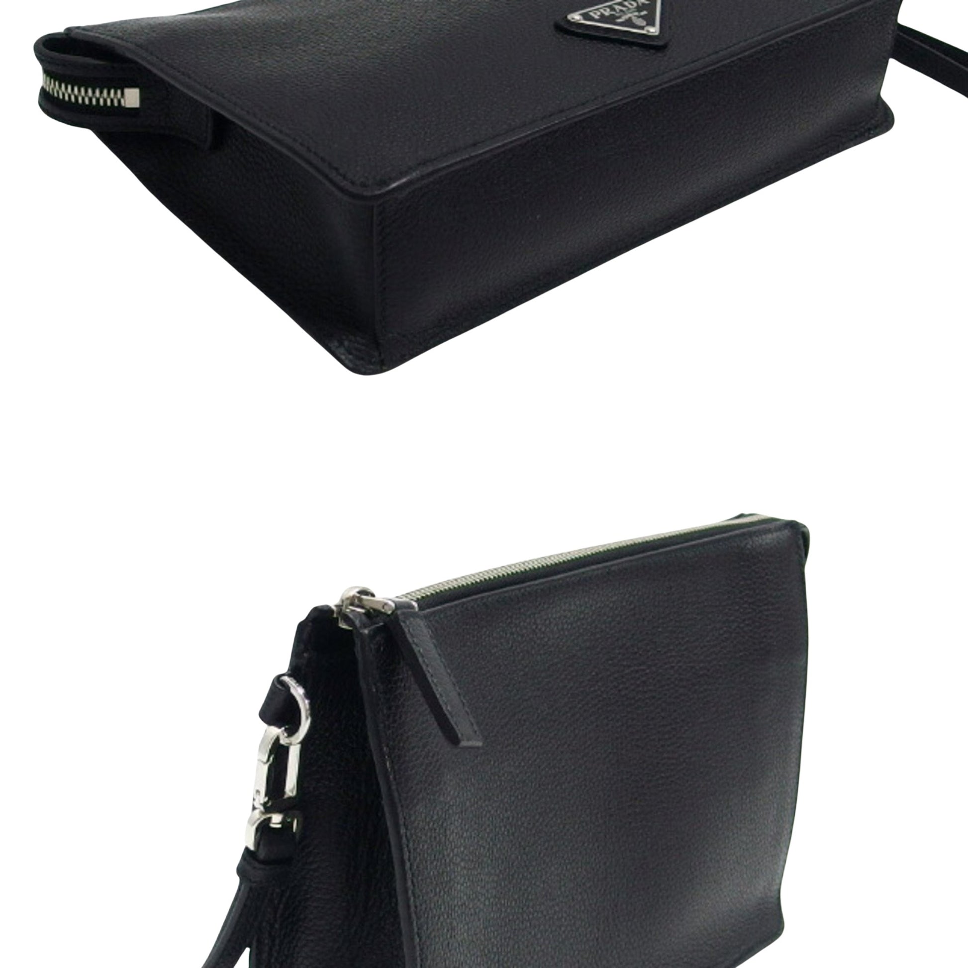 Prada Re-Nylon, Black, Leather, clutch