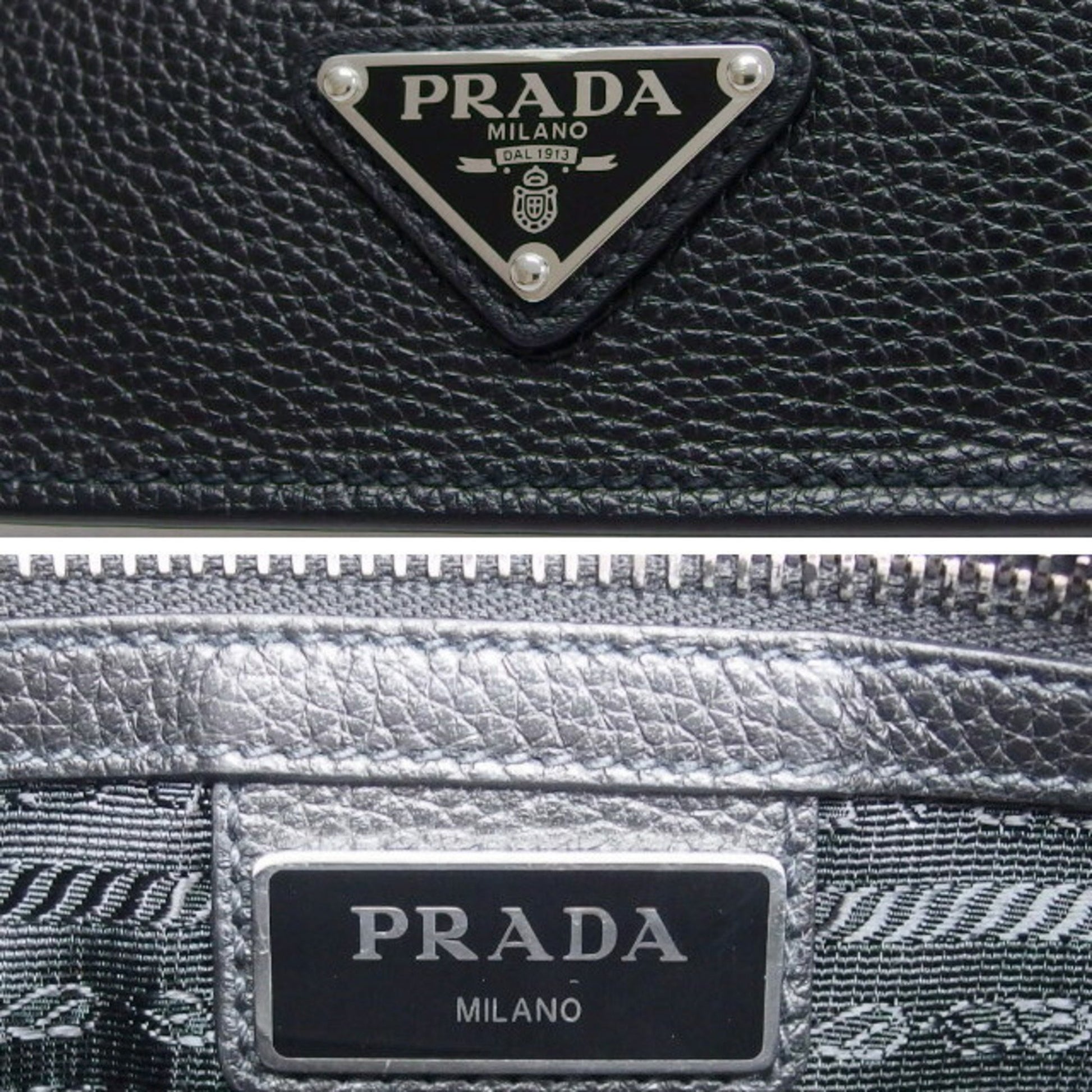 Prada Re-Nylon, Black, Leather, clutch