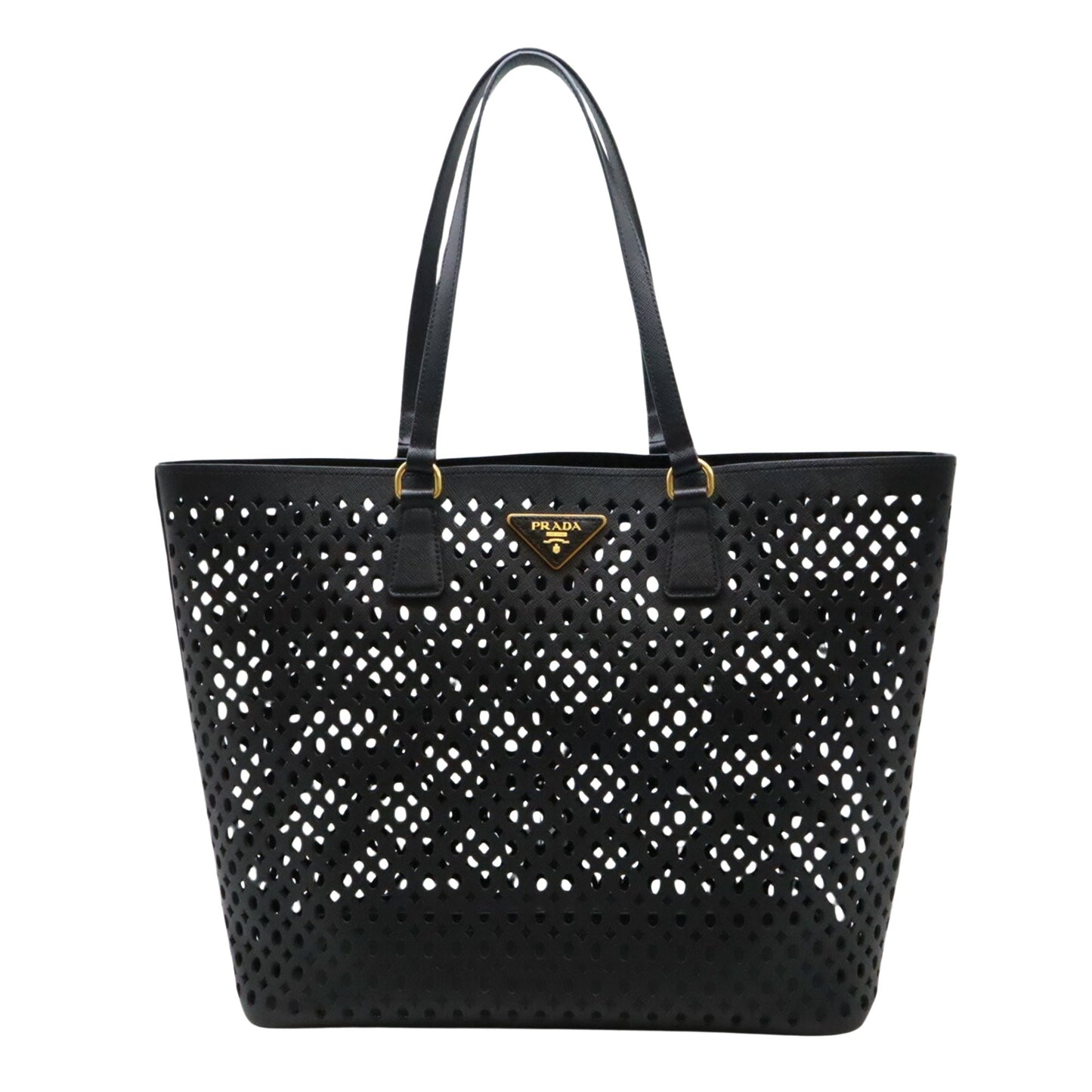 Prada Saffiano, Black, Leather, tote