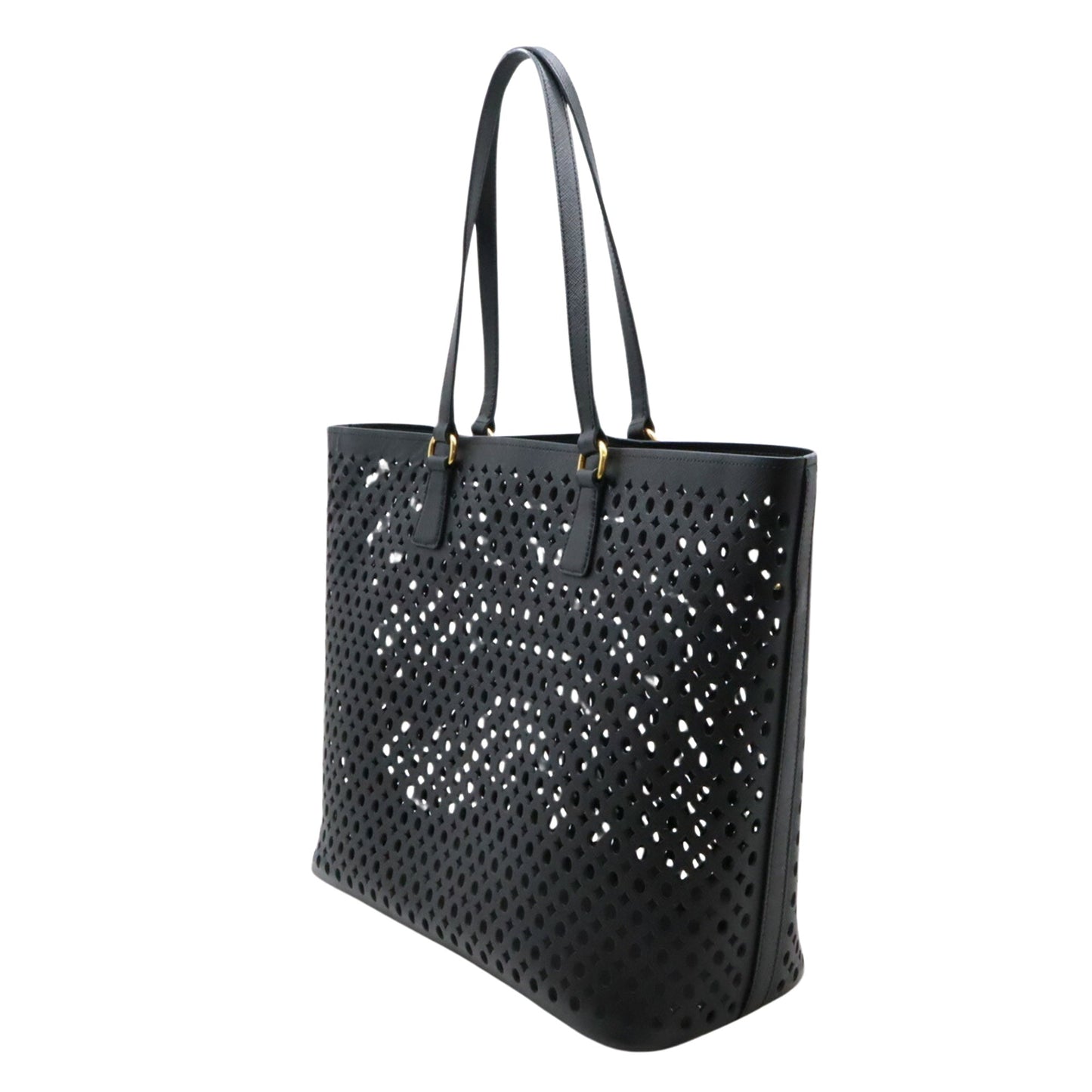 Prada Saffiano, Black, Leather, tote