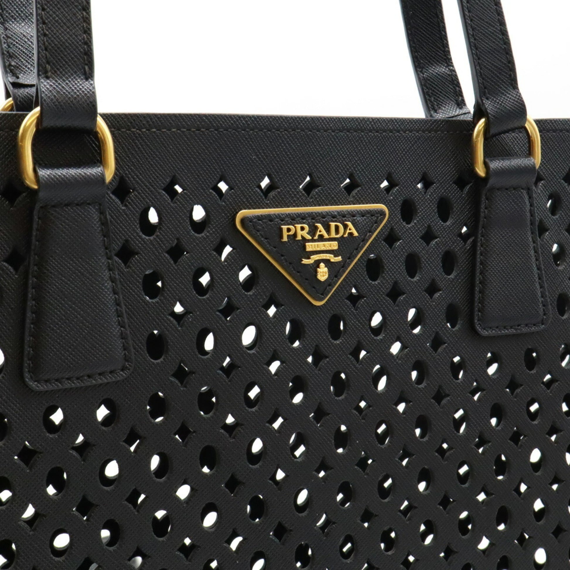 Prada Saffiano, Black, Leather, tote