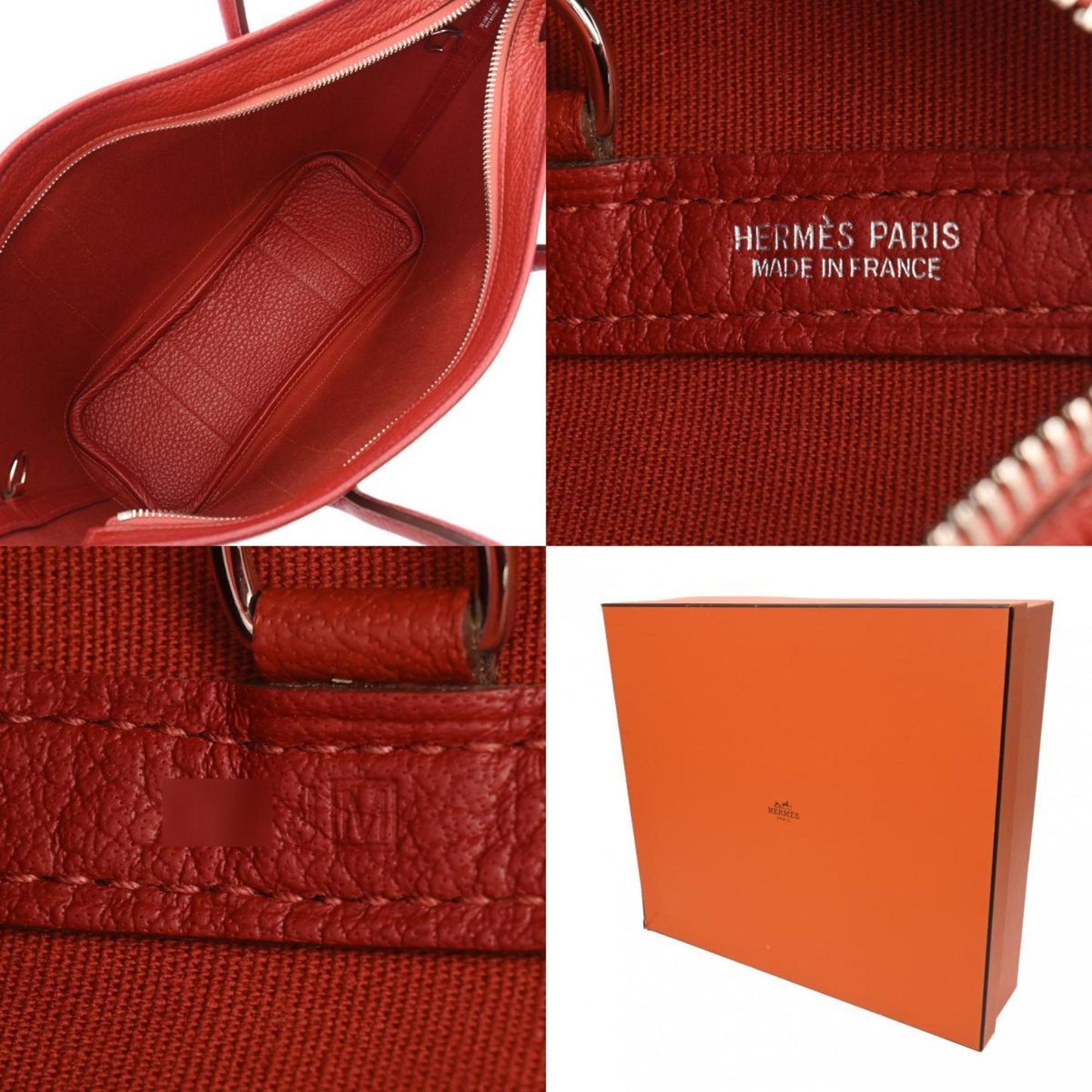 Hermès Garden Zip, Orange, Canvas, handbag