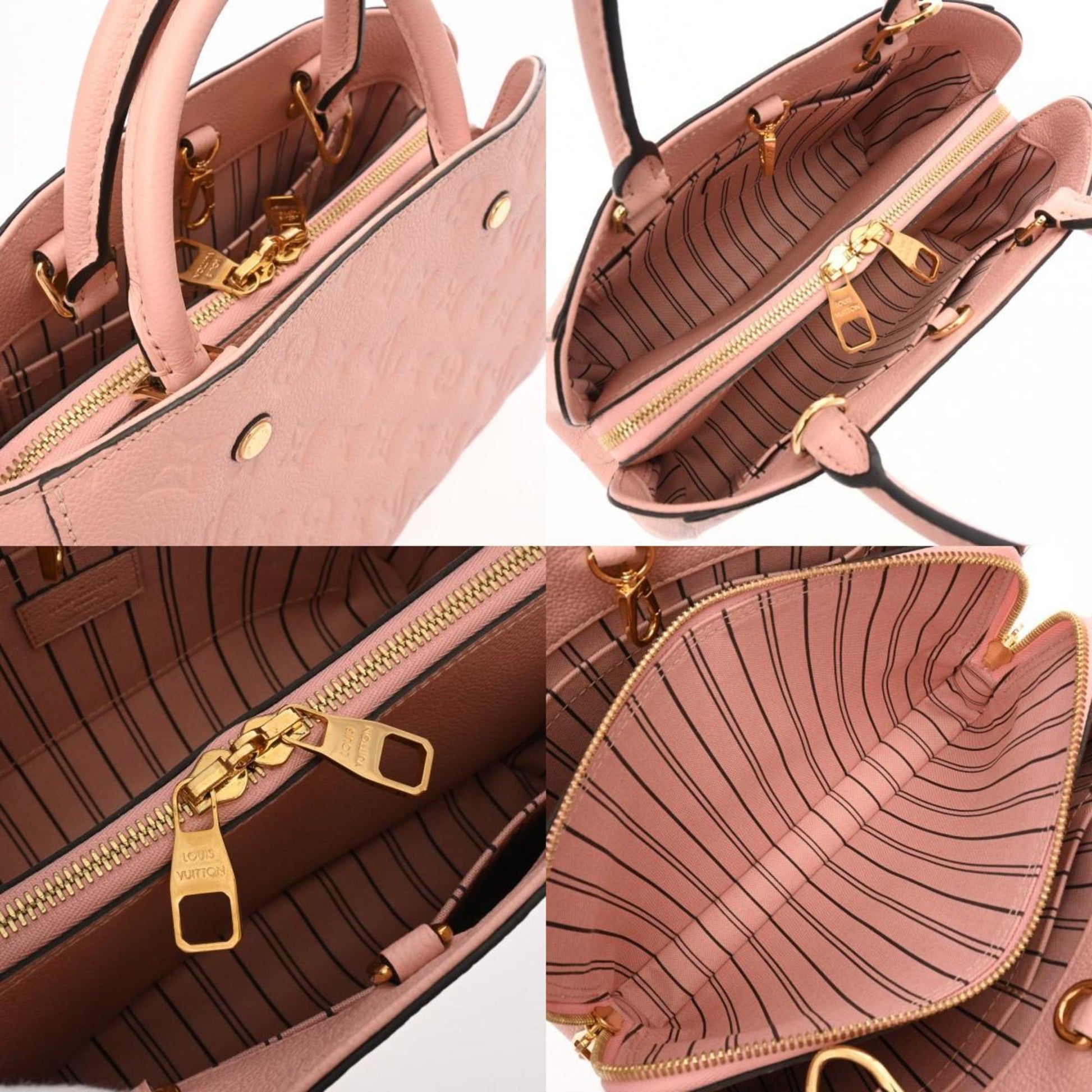 Louis Vuitton Montaigne, Pink, Leather, handbag