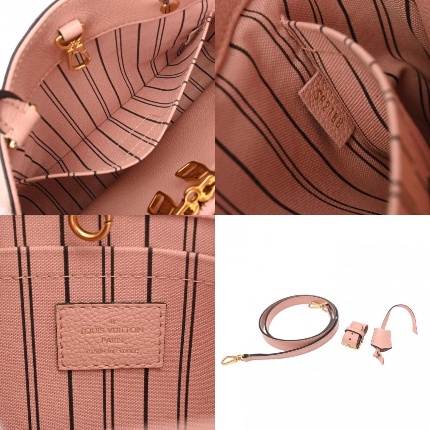 Louis Vuitton Montaigne, Pink, Leather, handbag