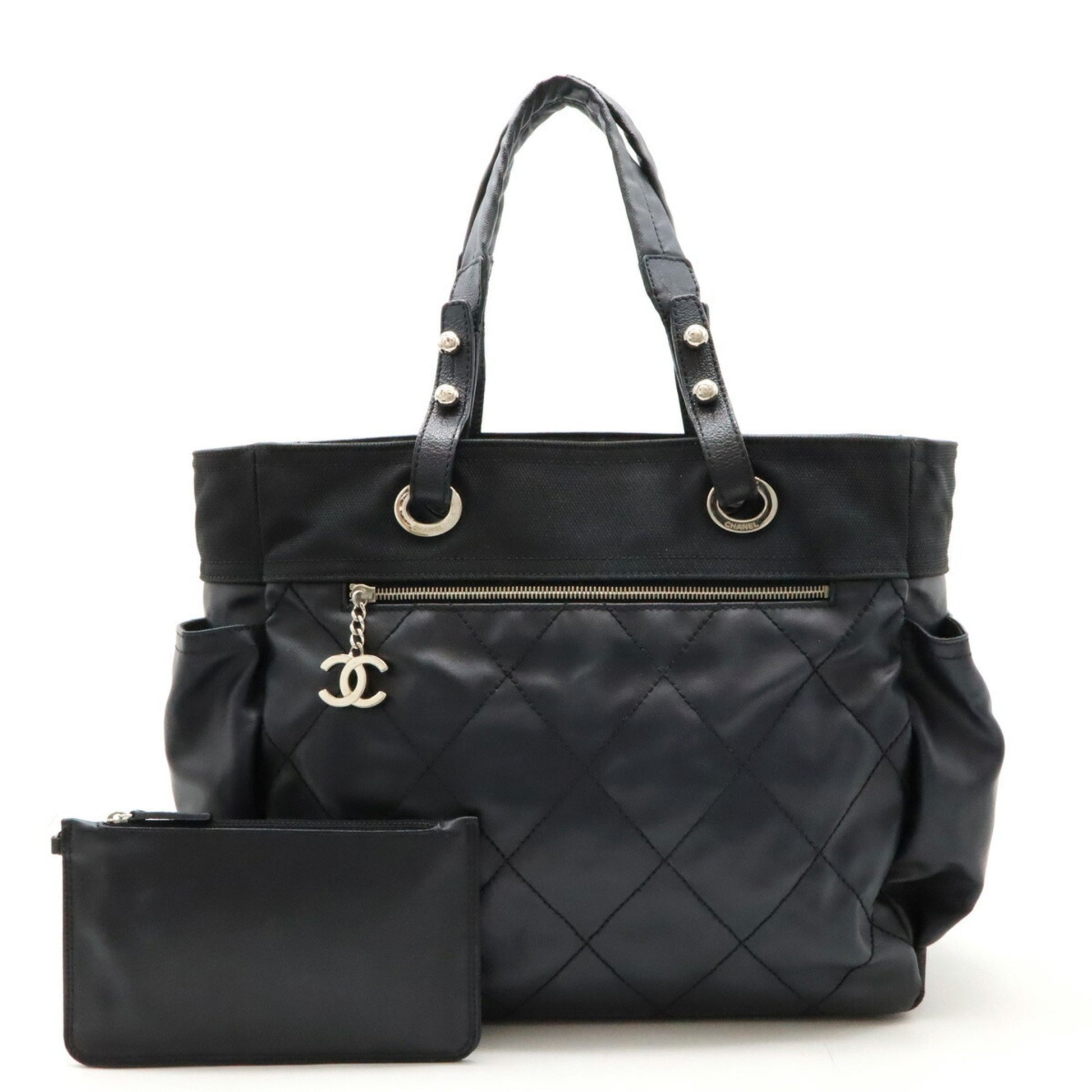 Chanel Paris Biarritz, Black, Leather, tote