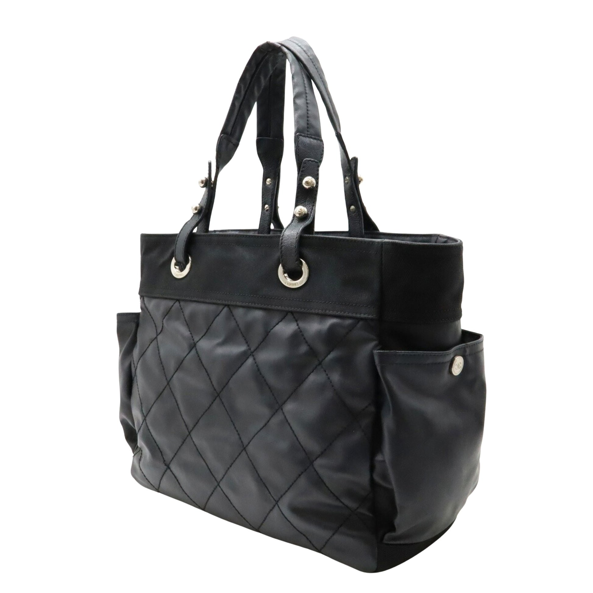 Chanel Paris Biarritz, Black, Leather, tote