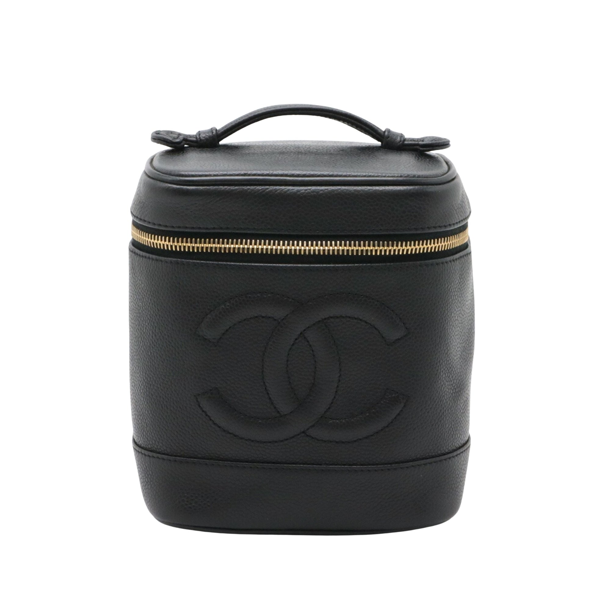 Chanel Vanity, Black, Leather, handbag