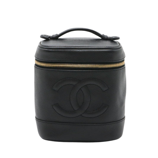 Chanel Vanity, Black, Leather, handbag