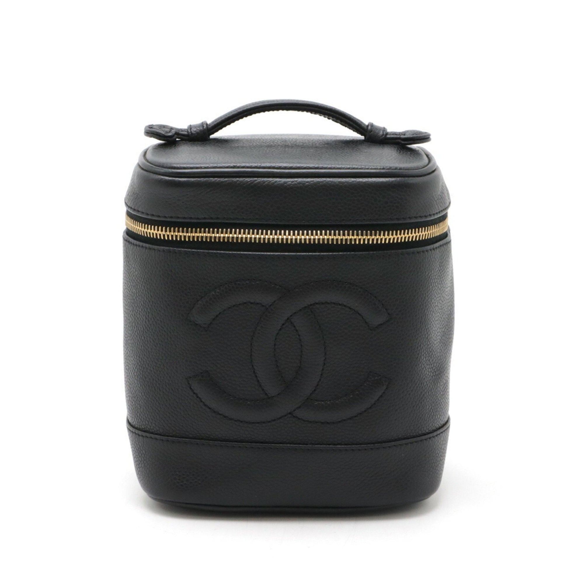 Chanel Vanity, Black, Leather, handbag