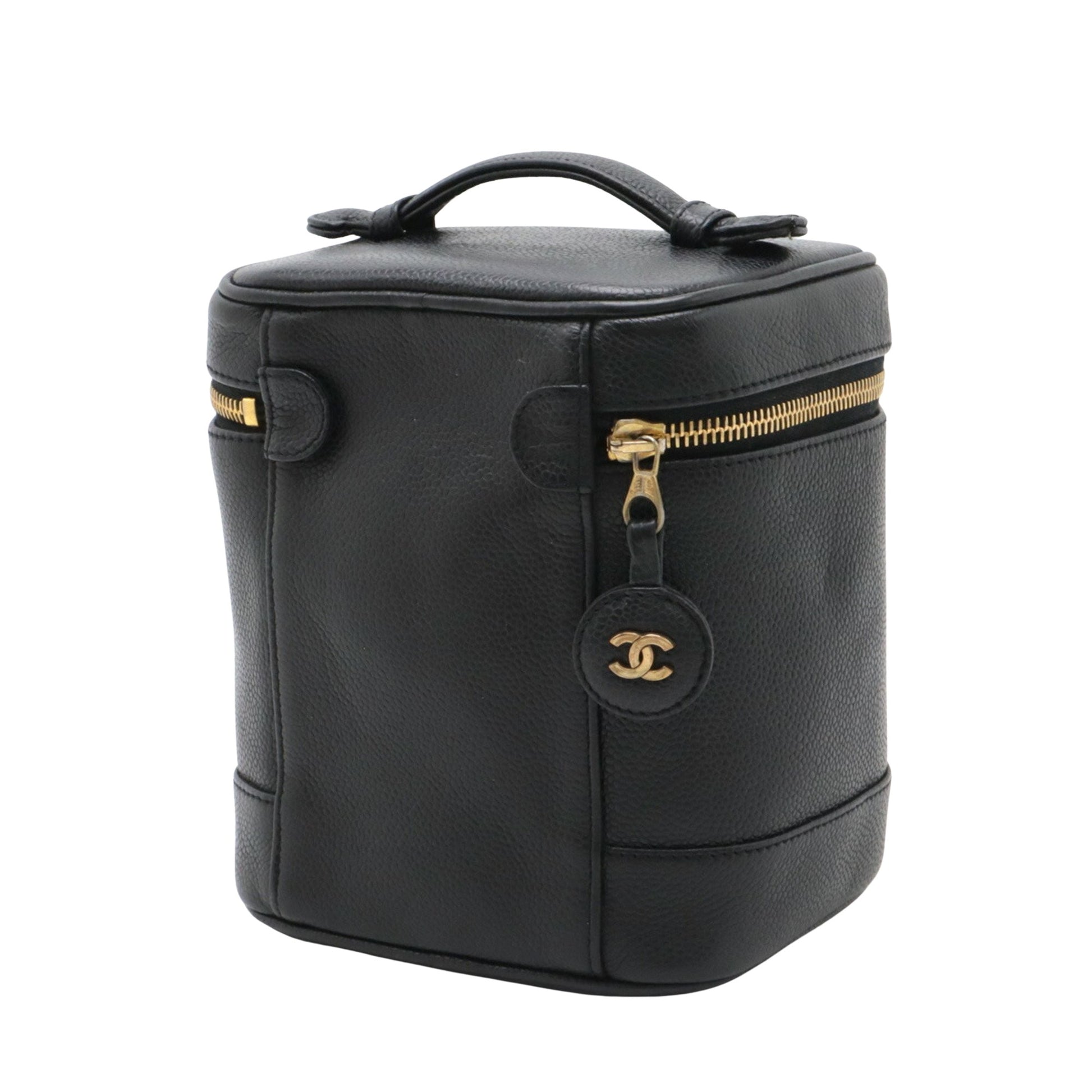 Chanel Vanity, Black, Leather, handbag