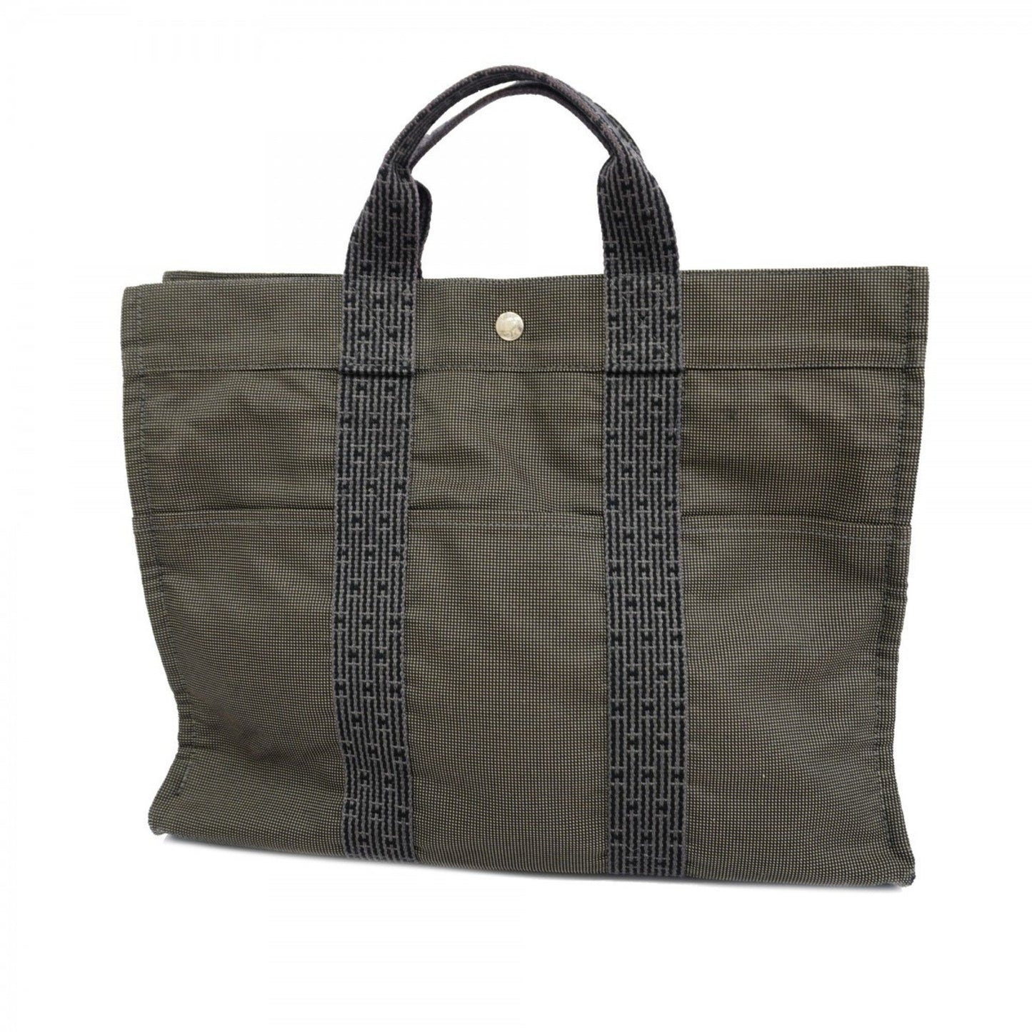 Hermès Herline, Grey, Canvas, tote