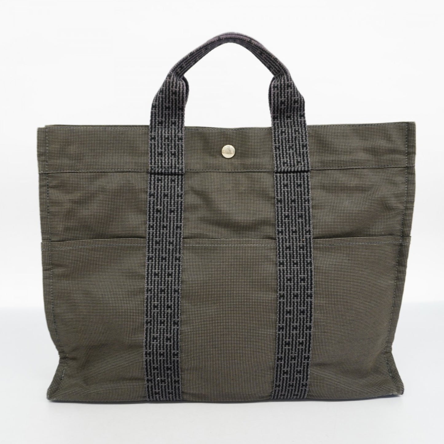 Hermès Herline, Grey, Canvas, tote