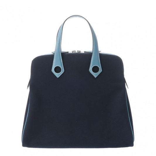 Hermès Heeboo, Blue, Canvas, handbag