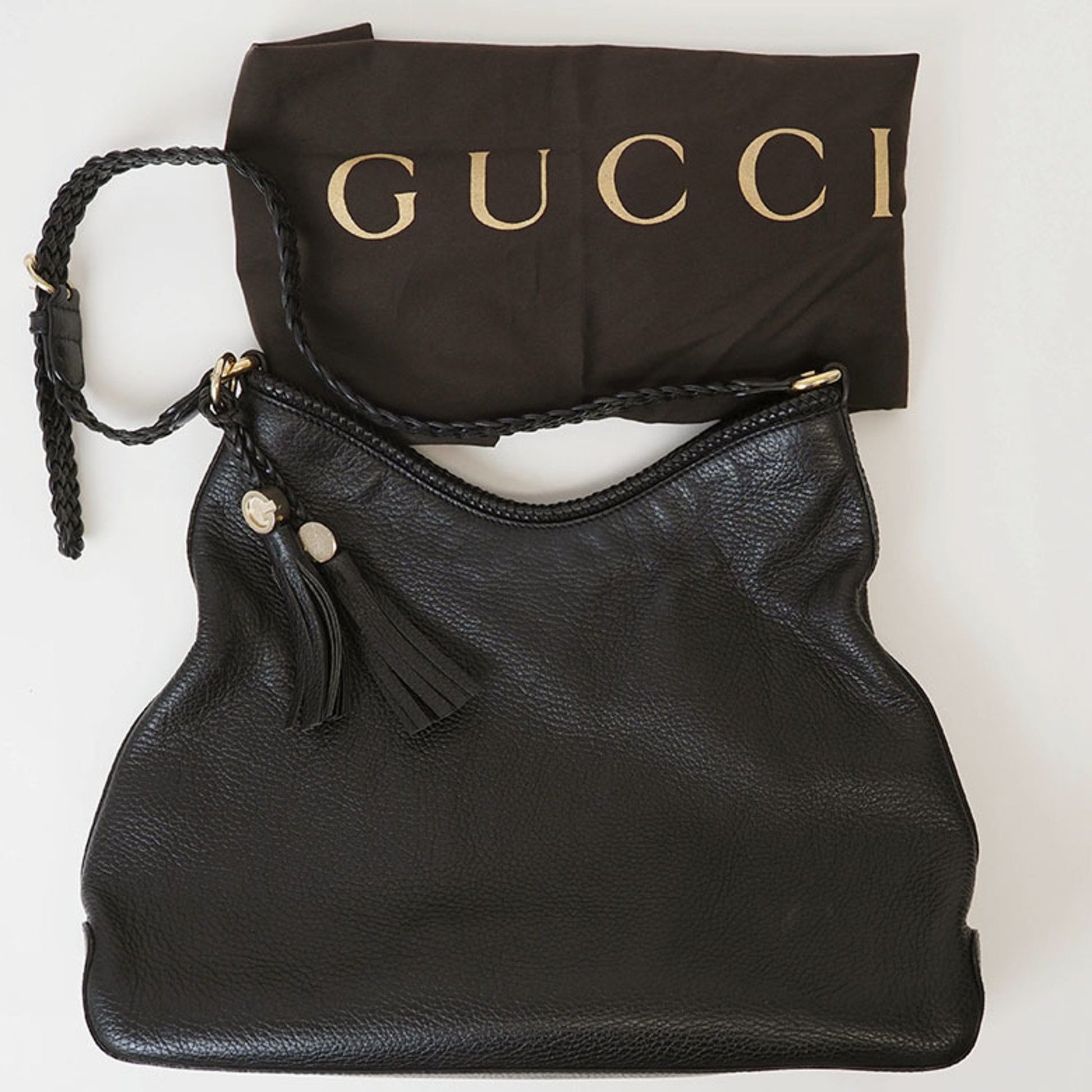 Gucci, Black, Leather, shoulder