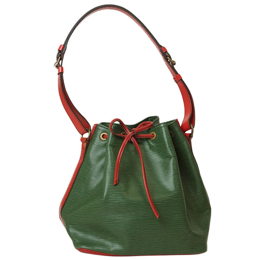 Louis Vuitton Petit Noé, Green, Leather, shoulder
