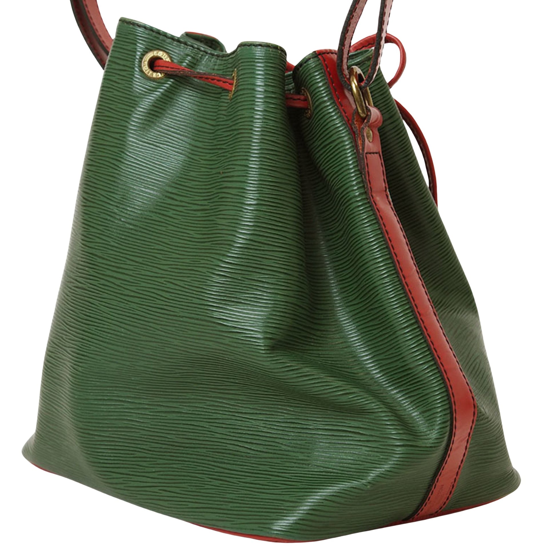 Louis Vuitton Petit Noé, Green, Leather, shoulder