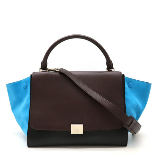 Céline Trapèze, Brown, Leather, handbag