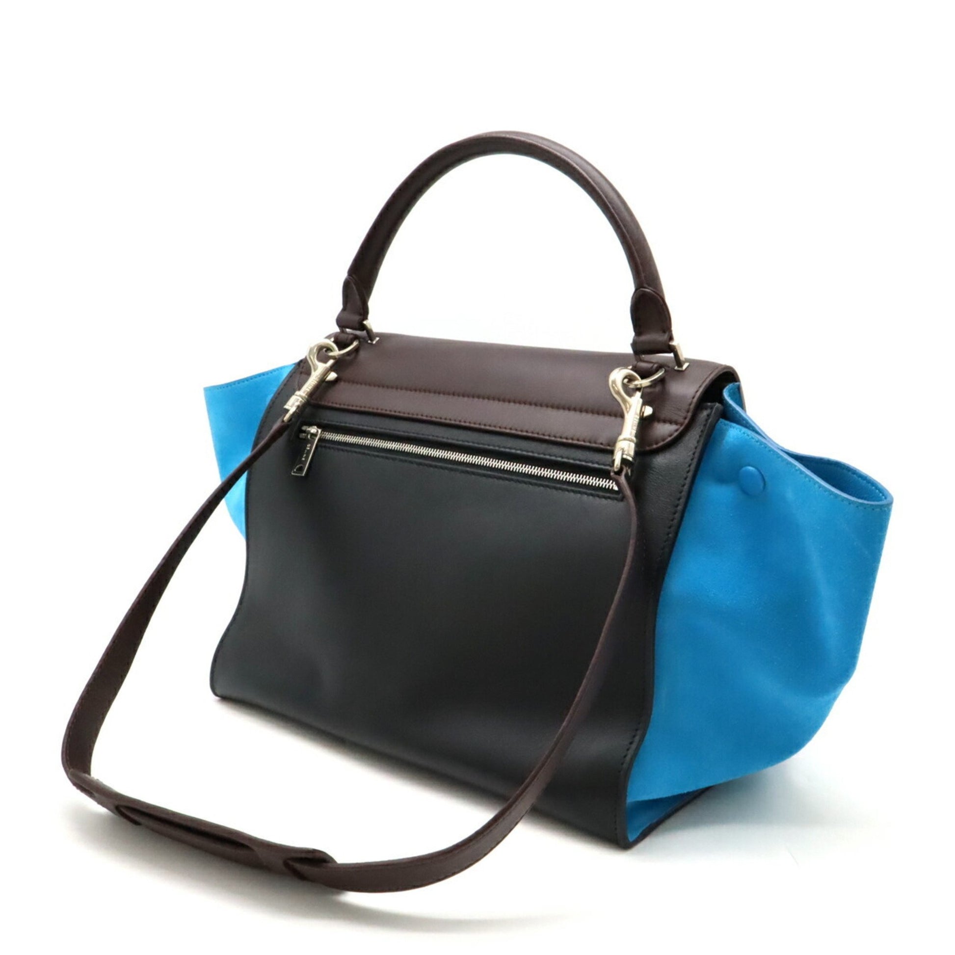 Céline Trapèze, Brown, Leather, handbag