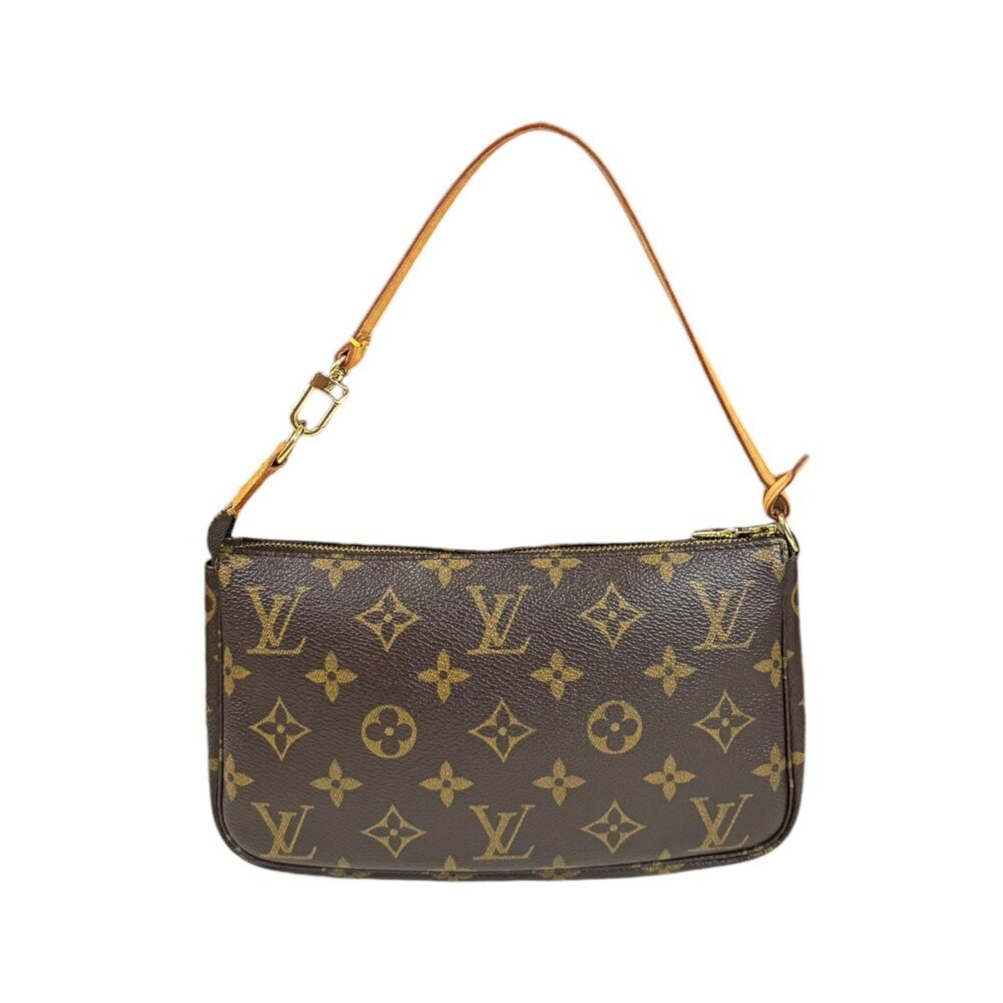 Louis Vuitton Pochette Accessoire, Brown, Canvas, clutch