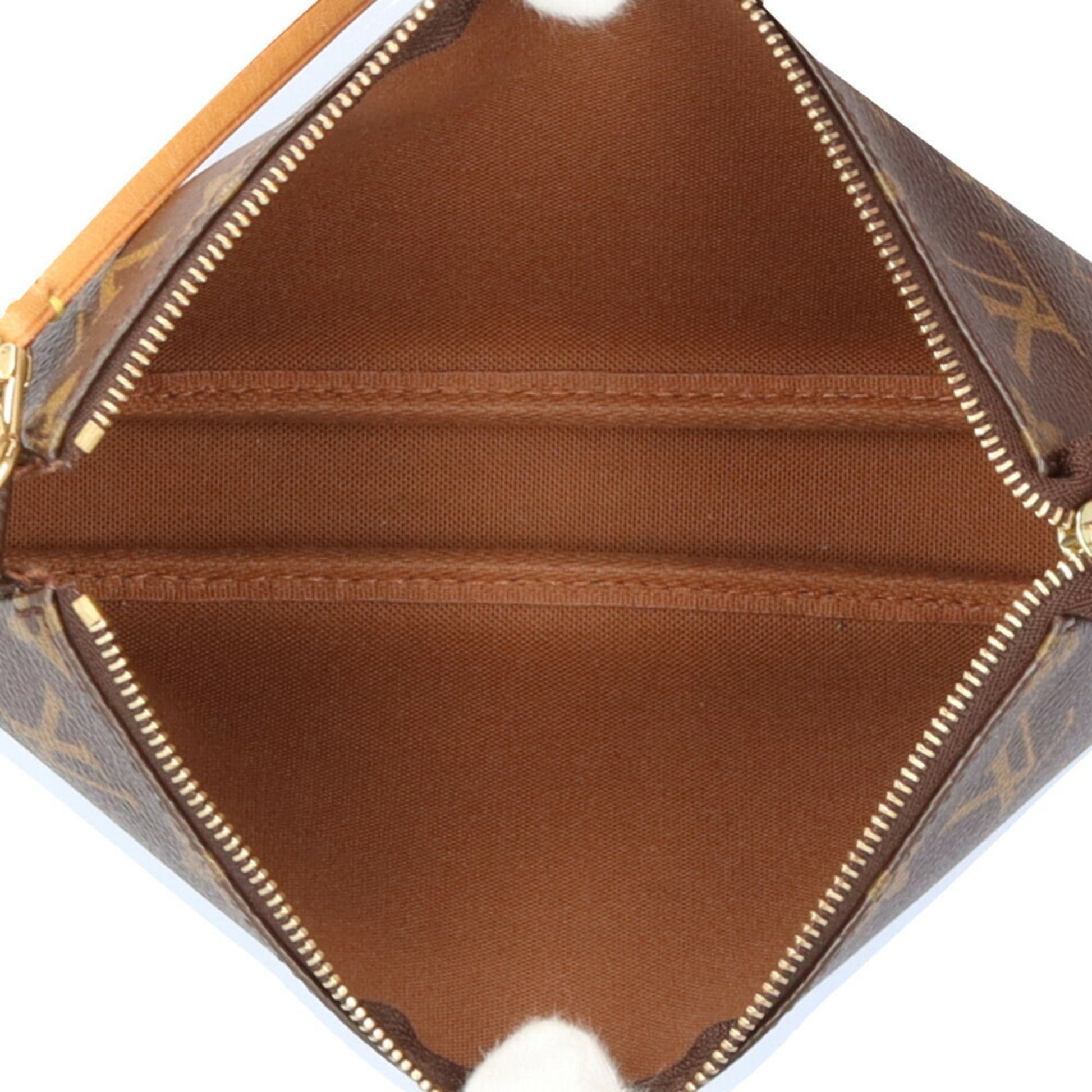 Louis Vuitton Pochette Accessoire, Brown, Canvas, clutch