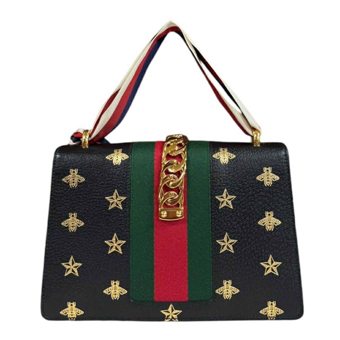 Gucci Sylvie, Black, Leather, handbag