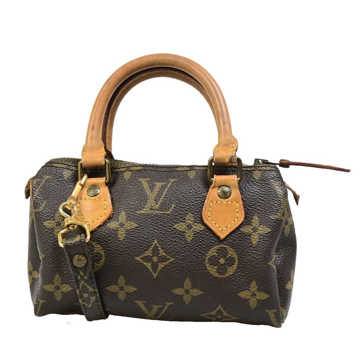 Louis Vuitton Mini speedy, Brown, Canvas, handbag