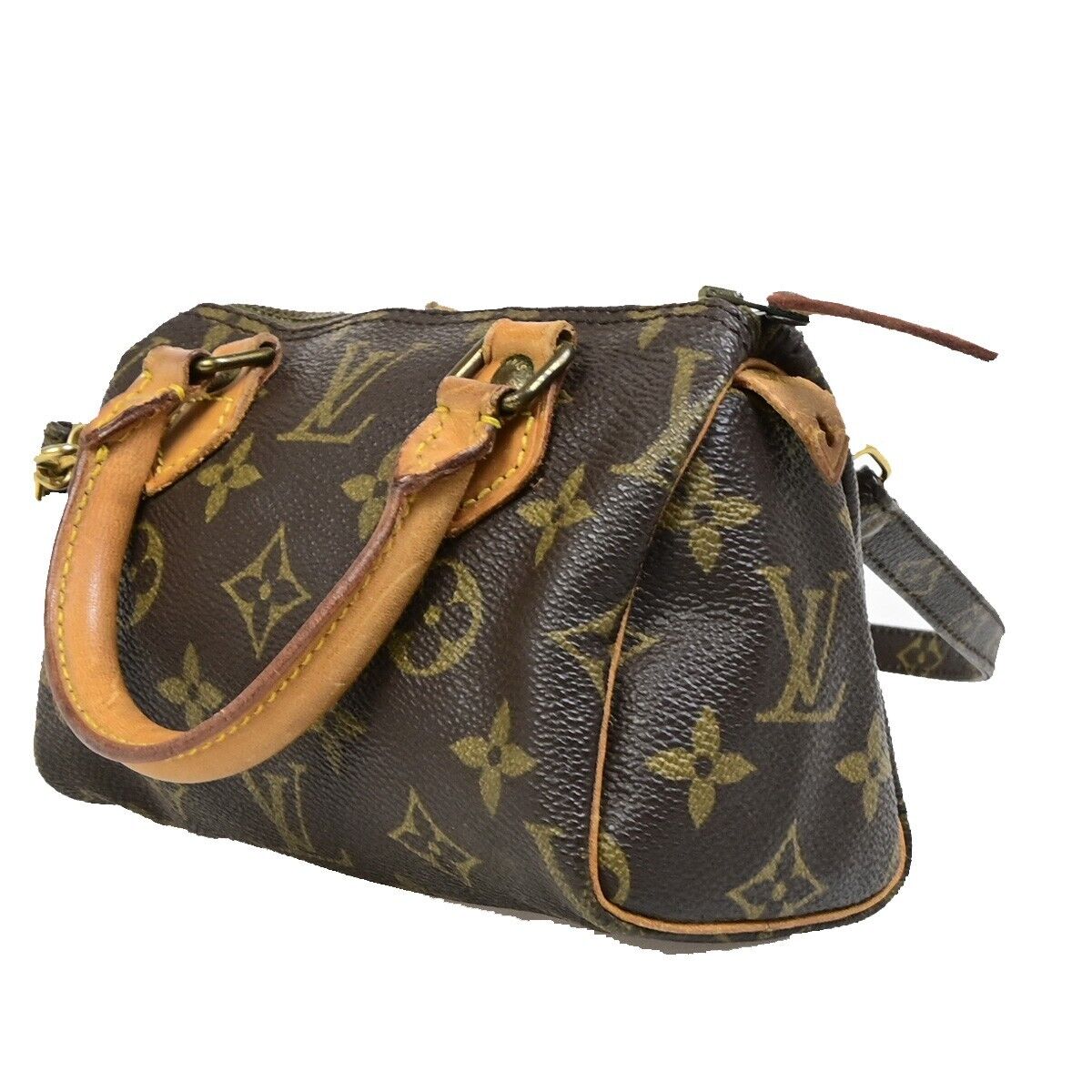 Louis Vuitton Mini speedy, Brown, Canvas, handbag