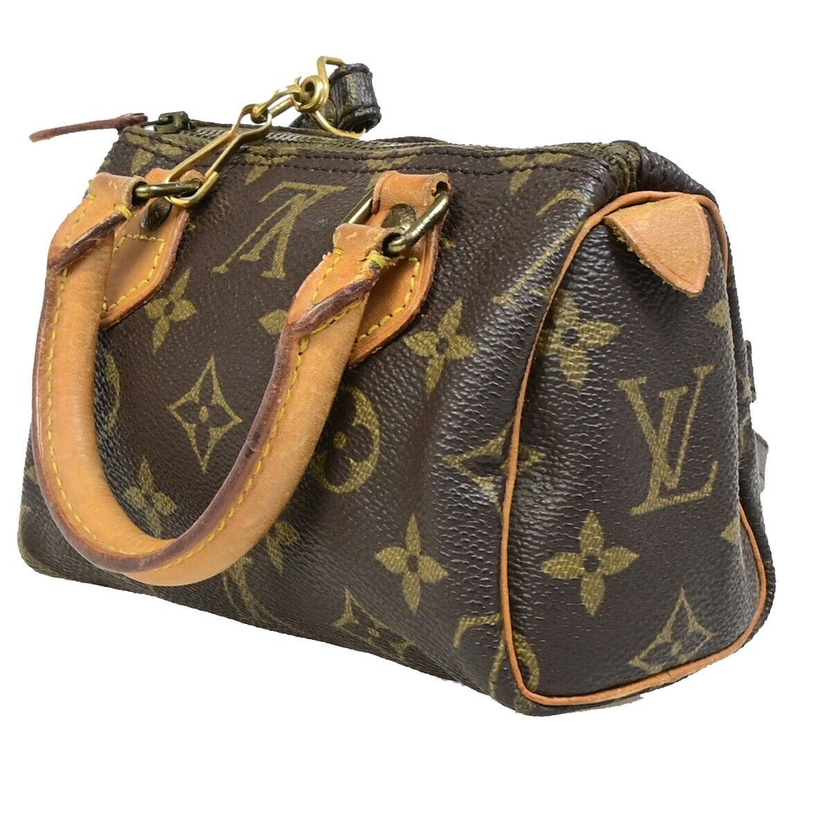 Louis Vuitton Mini speedy, Brown, Canvas, handbag