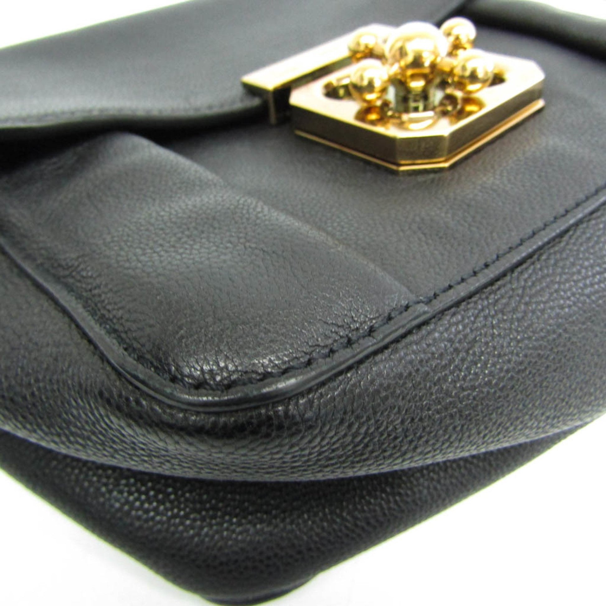 Chloé Elsie, Black, Leather, shoulder