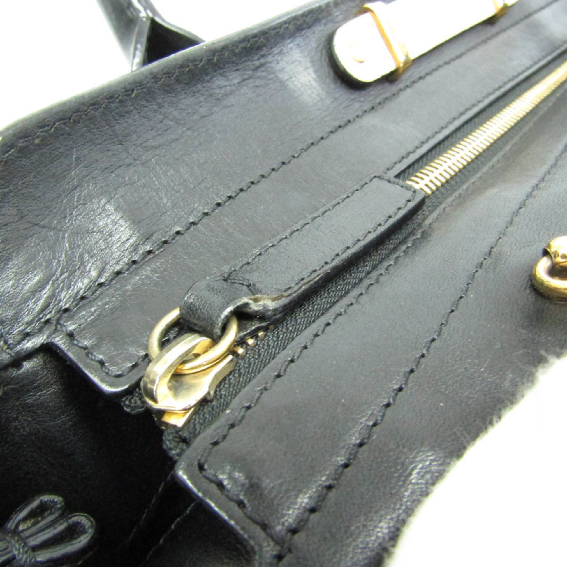 Chloé Alice, Black, Leather, handbag