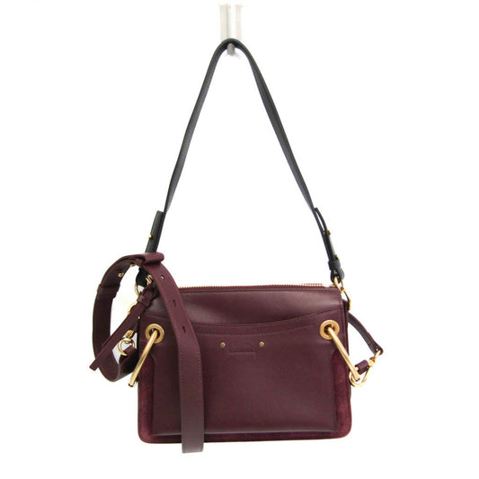 Chloé Roy, Burgundy, Leather, shoulder