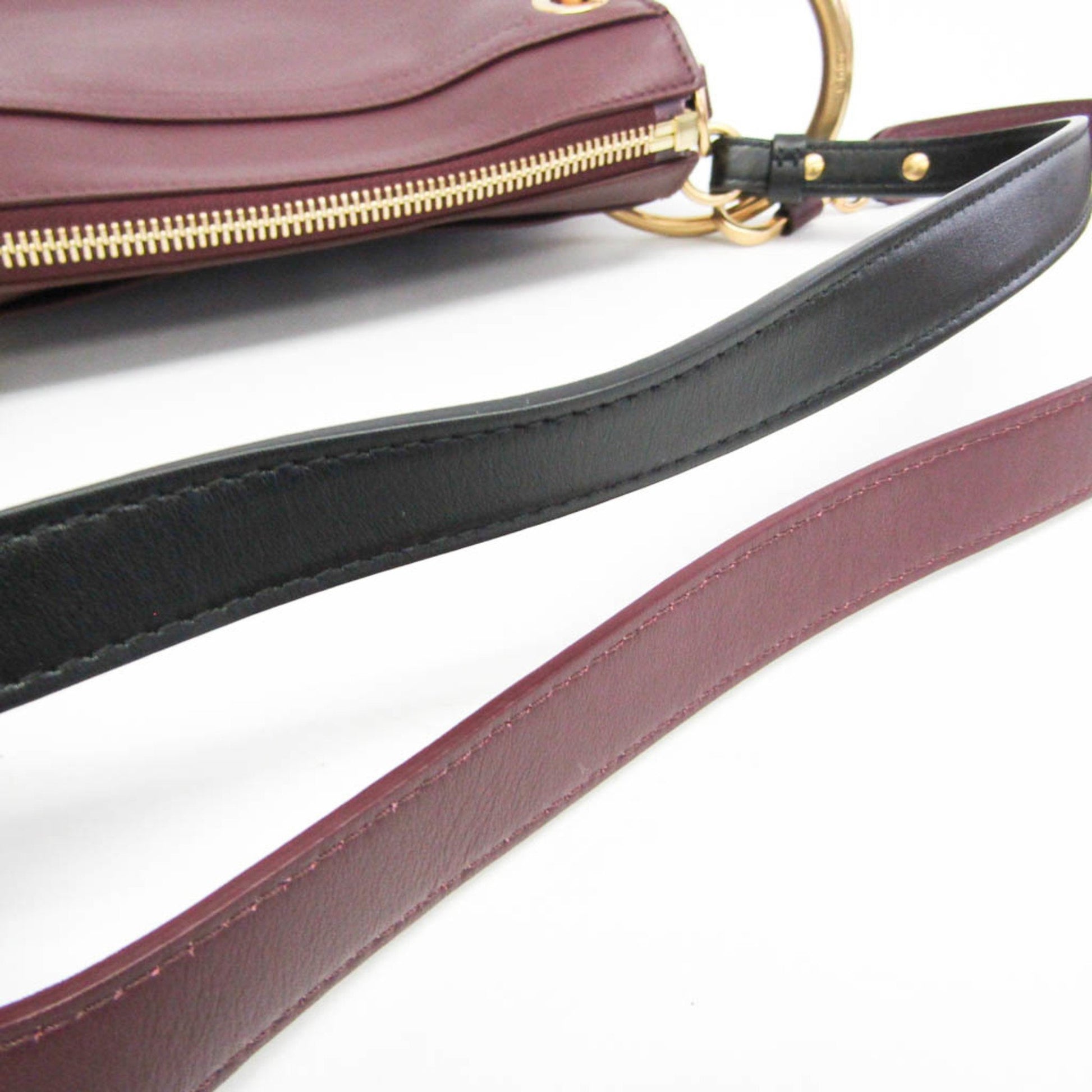 Chloé Roy, Burgundy, Leather, shoulder