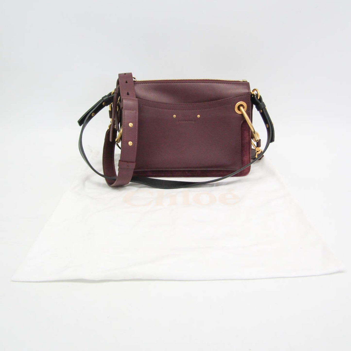 Chloé Roy, Burgundy, Leather, shoulder