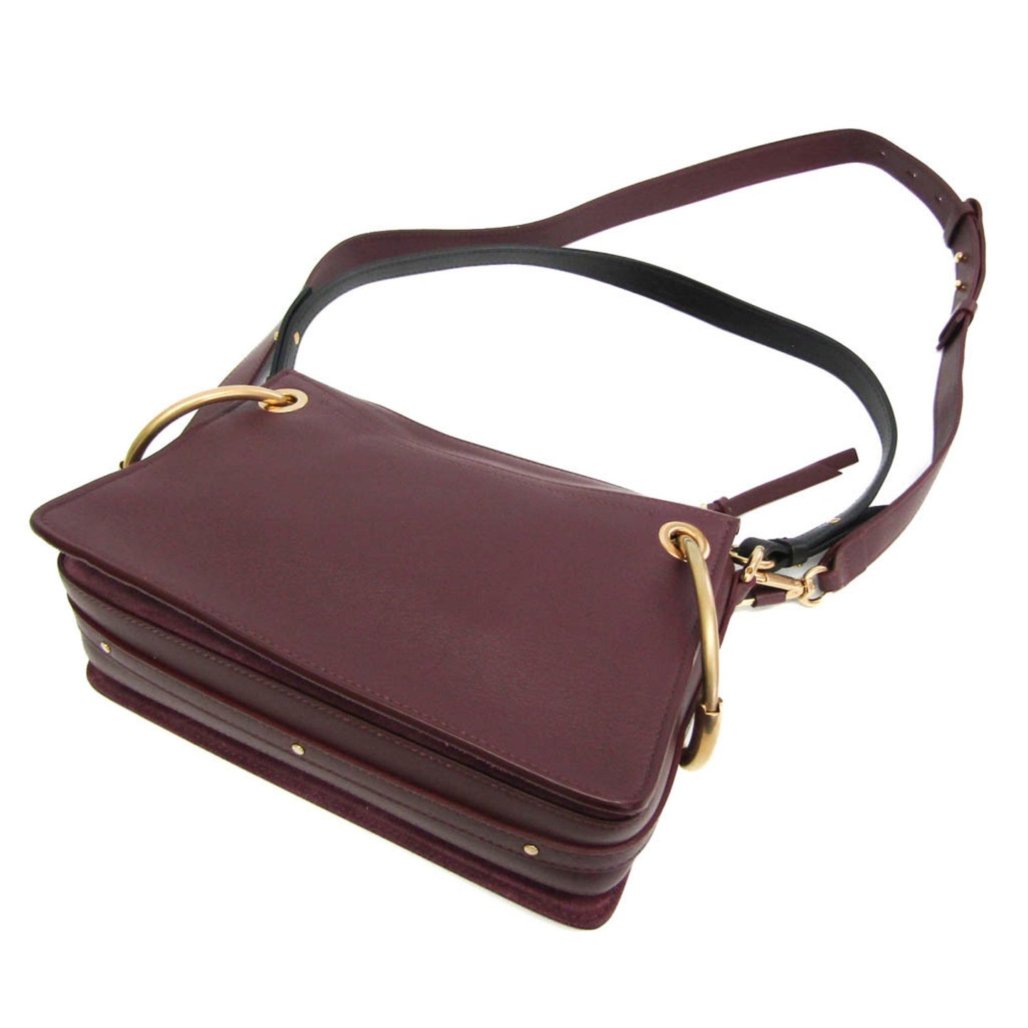 Chloé Roy, Burgundy, Leather, shoulder