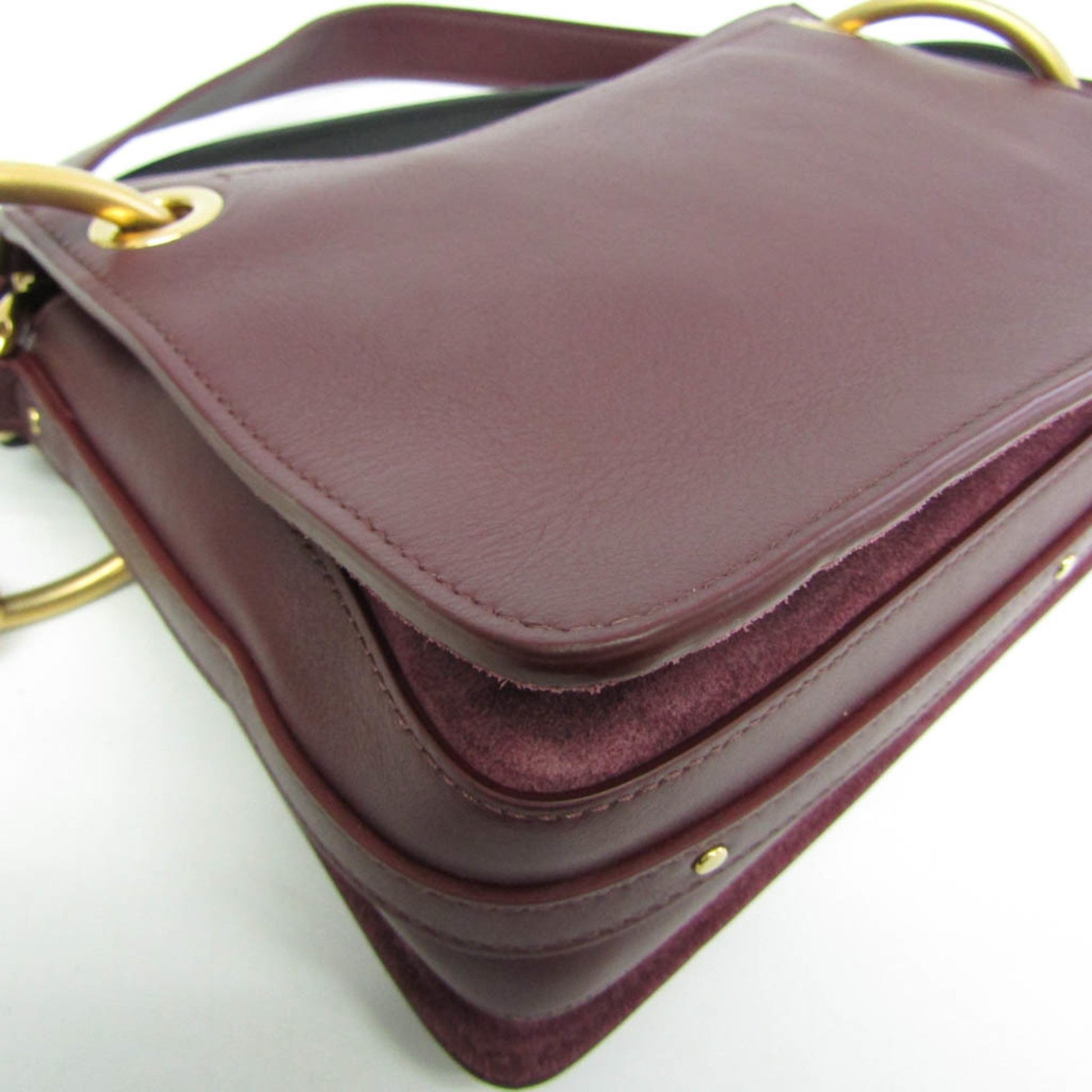 Chloé Roy, Burgundy, Leather, shoulder