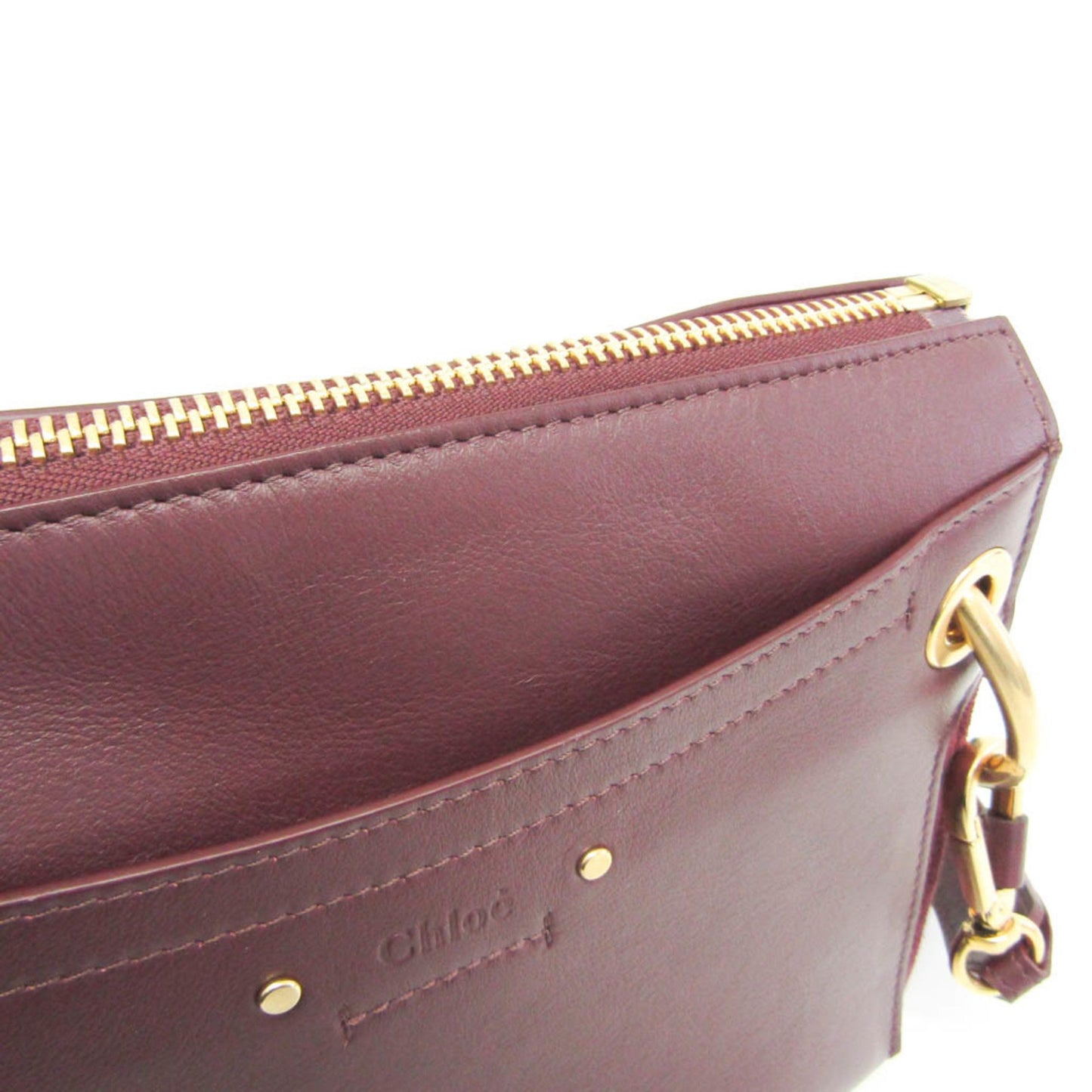 Chloé Roy, Burgundy, Leather, shoulder