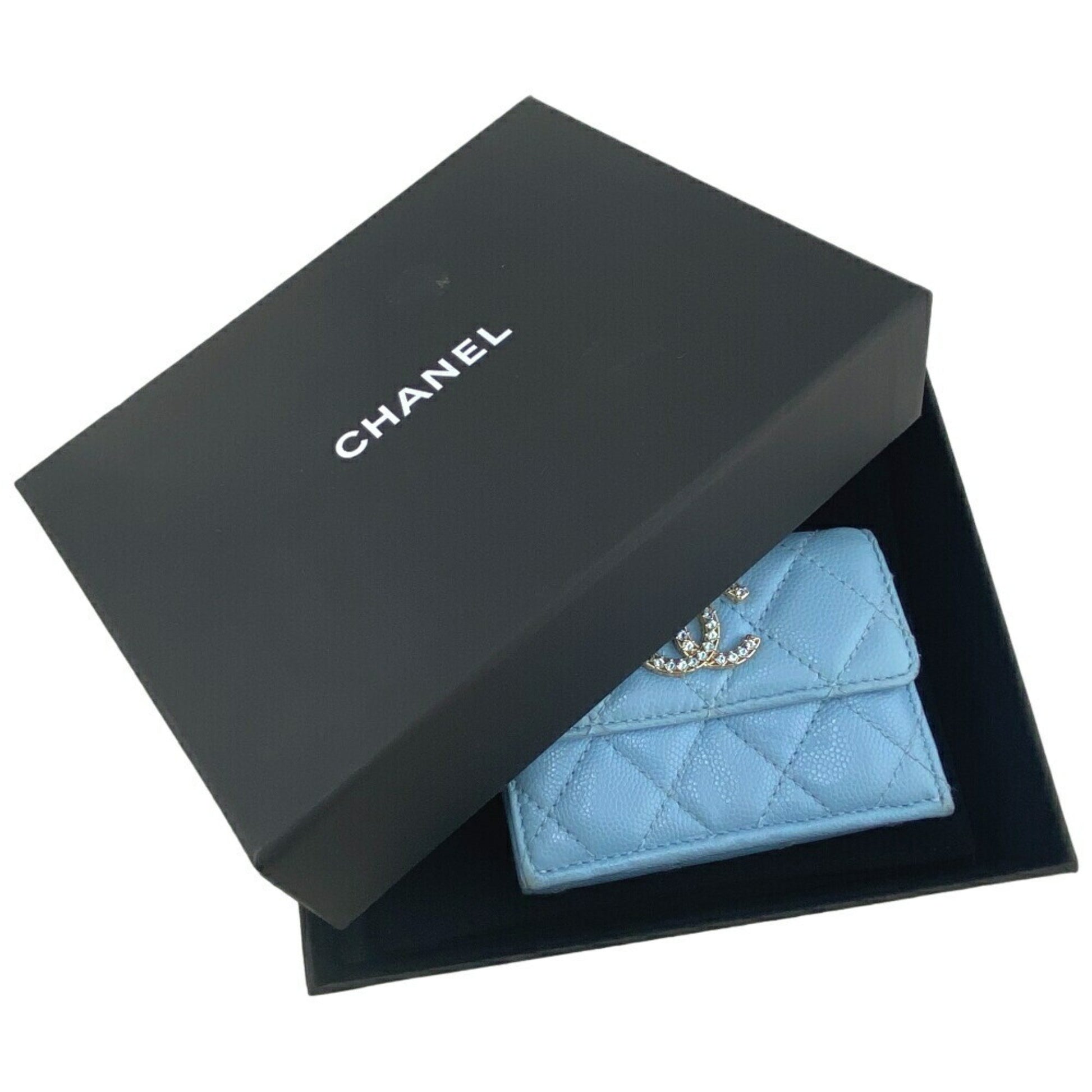 Chanel Fall Winter 2019, Blue, Leather, wallet