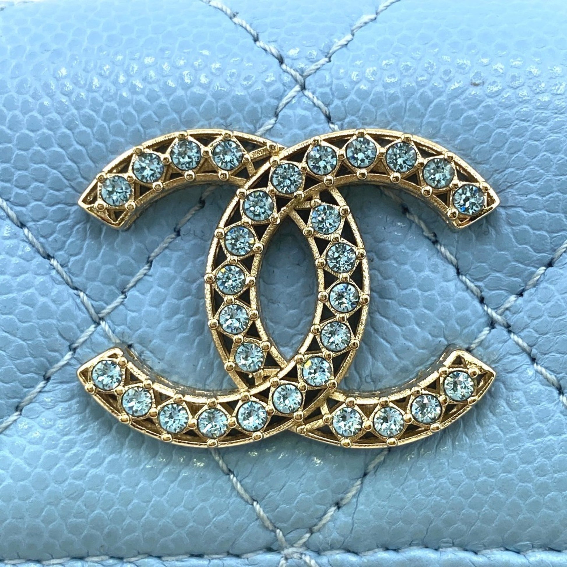 Chanel Fall Winter 2019, Blue, Leather, wallet